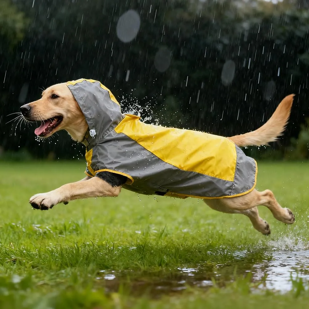 AOOWU Impermeabile per Cane con Cappuccio e Dettagli Riflettenti, XL - immagine 6