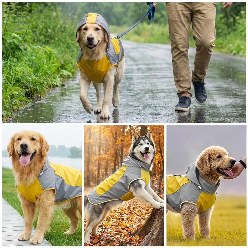 AOOWU Impermeabile per Cane con Cappuccio e Dettagli Riflettenti, XL - immagine 8