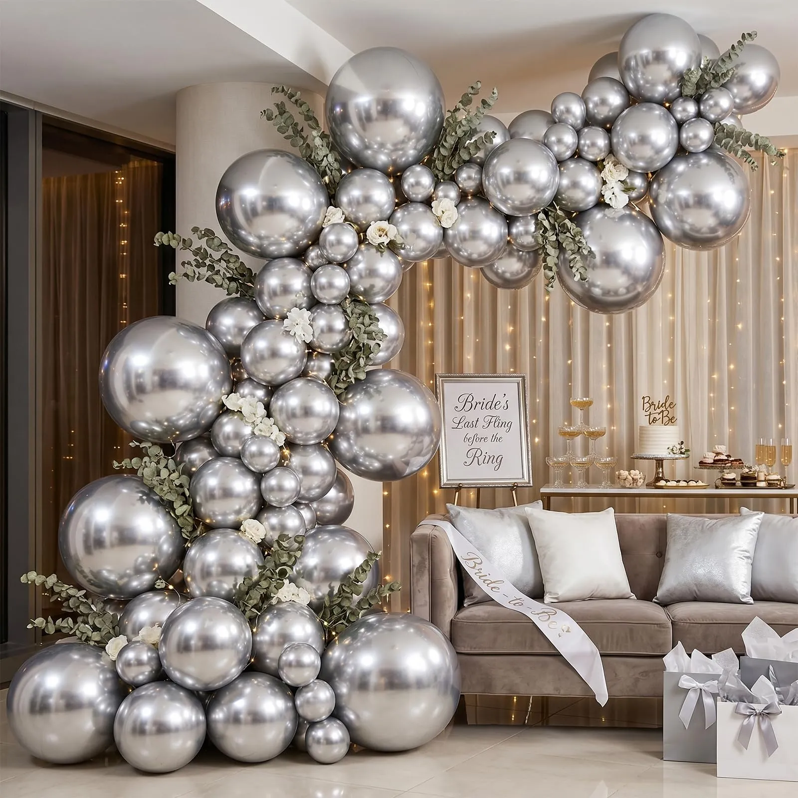 fairymaiden Palloncini Argento Metallizzato in Lattice, 100 Pezzi, 12 Pollici - immagine 6