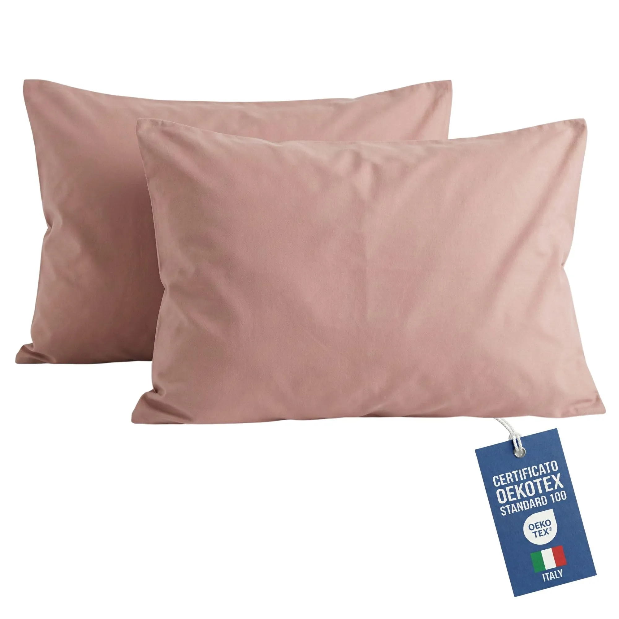 NARCISO Federe Cuscino Letto 50x80 100% Cotone Antiacaro e Anallergica, Coppia (Cipria) - immagine 1