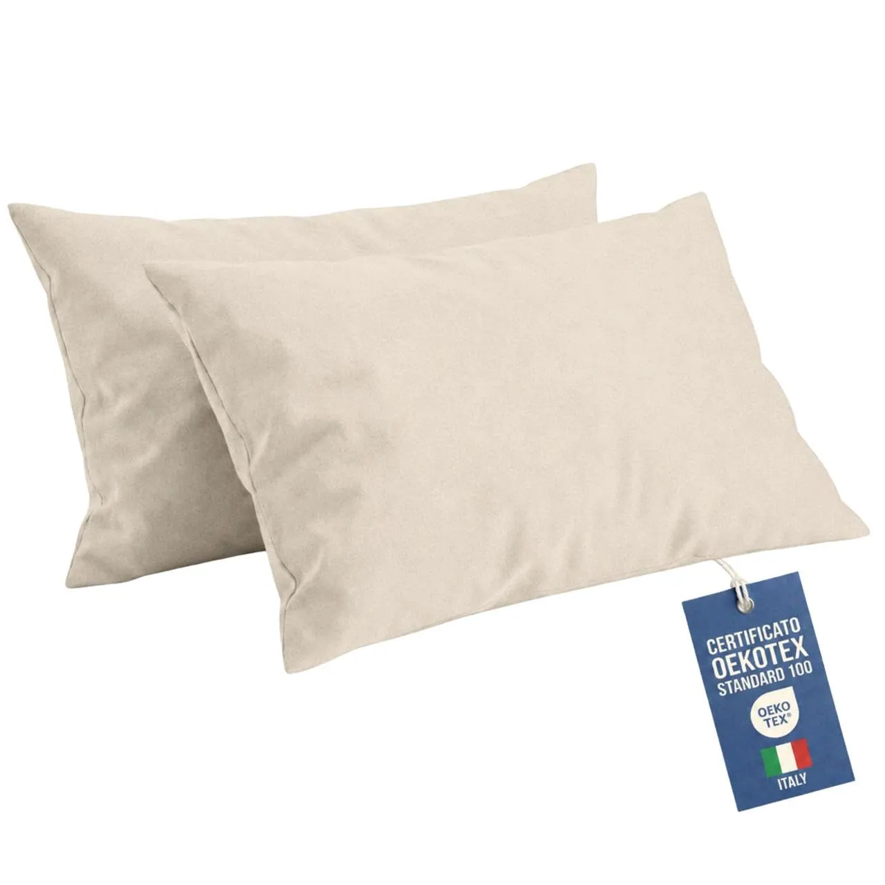 NARCISO Federe Cuscino Letto 50x80 100% Cotone Antiacaro e Anallergica, Coppia (Sabbia) - immagine 1