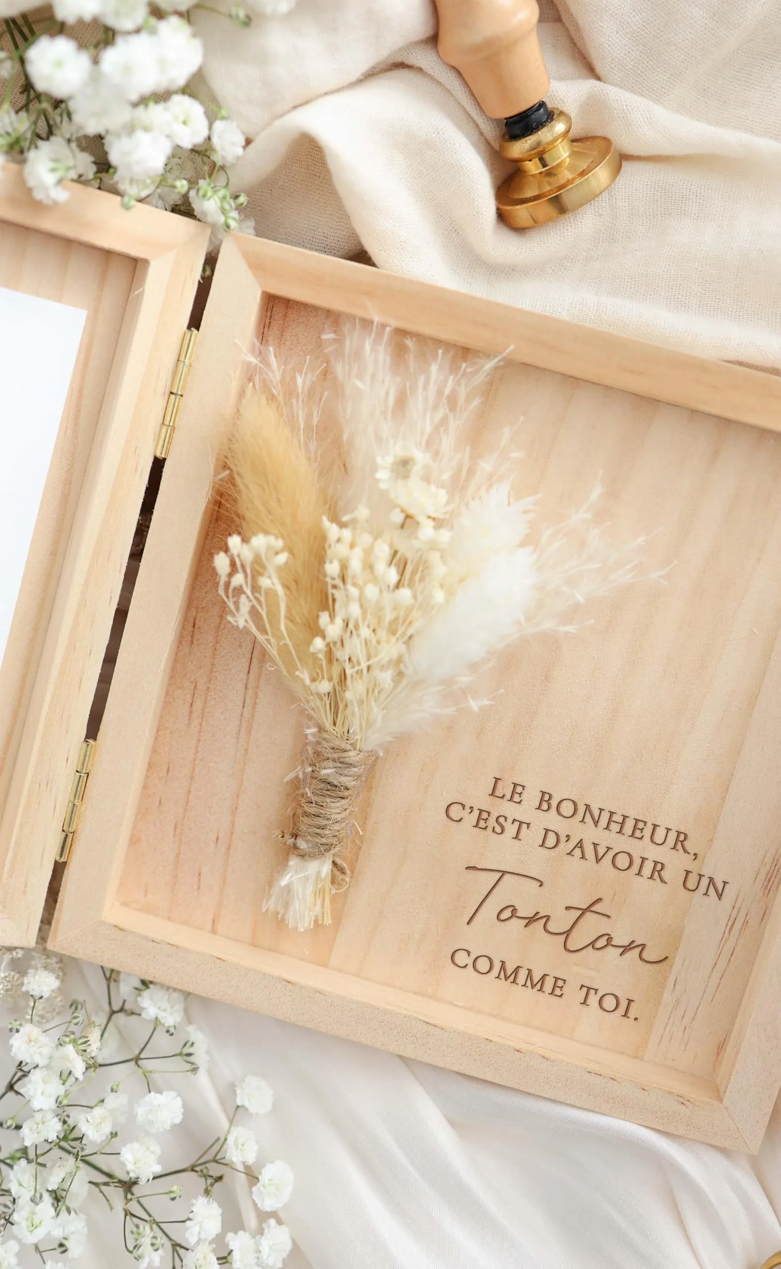 Joli Coon Cofanetto Regalo Zio in Legno - La felicità è avere uno zio come te, 14 x 14 x 3 cm - immagine 3