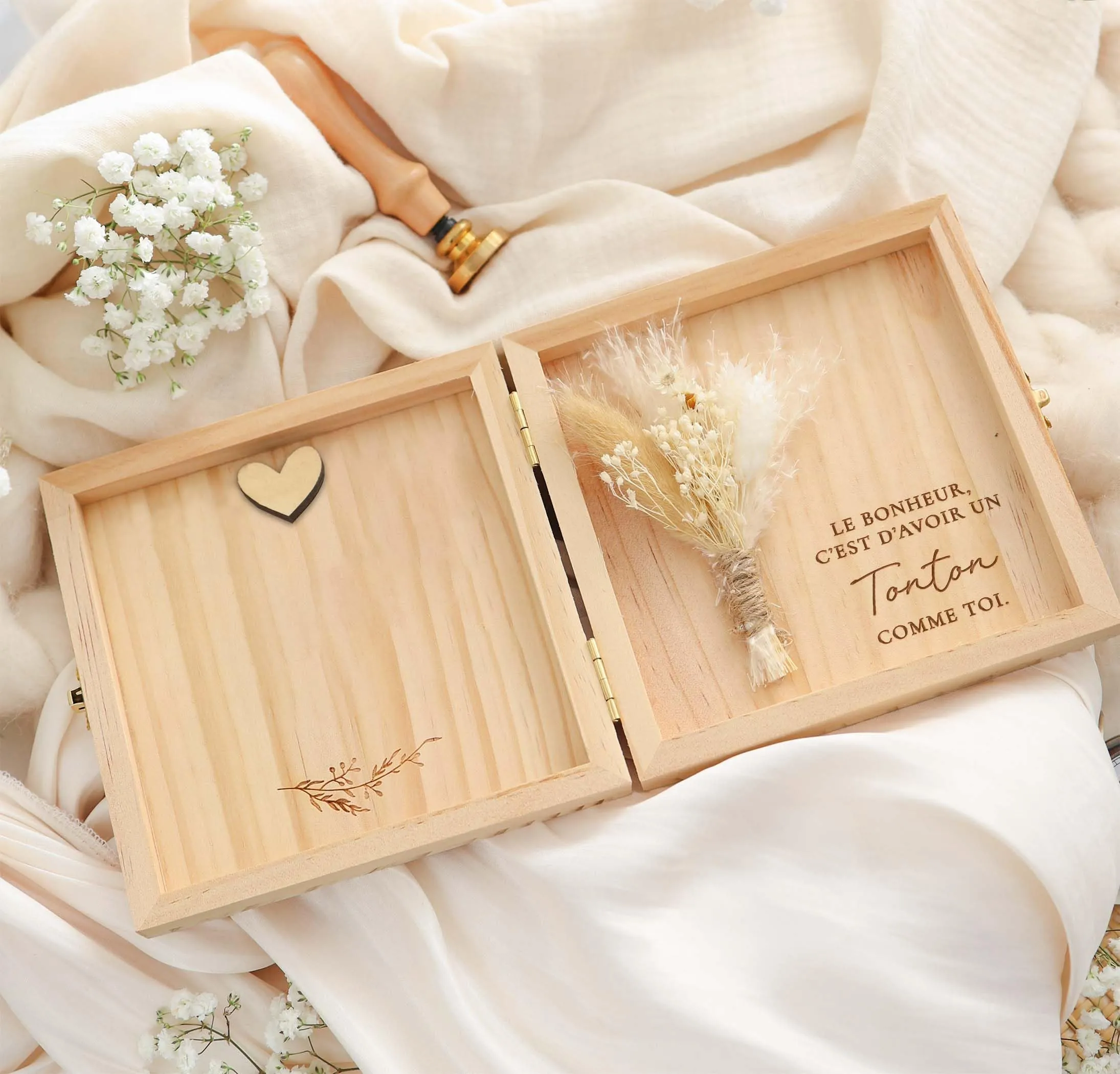 Joli Coon Cofanetto Regalo Zio in Legno - La felicità è avere uno zio come te, 14 x 14 x 3 cm - immagine 8