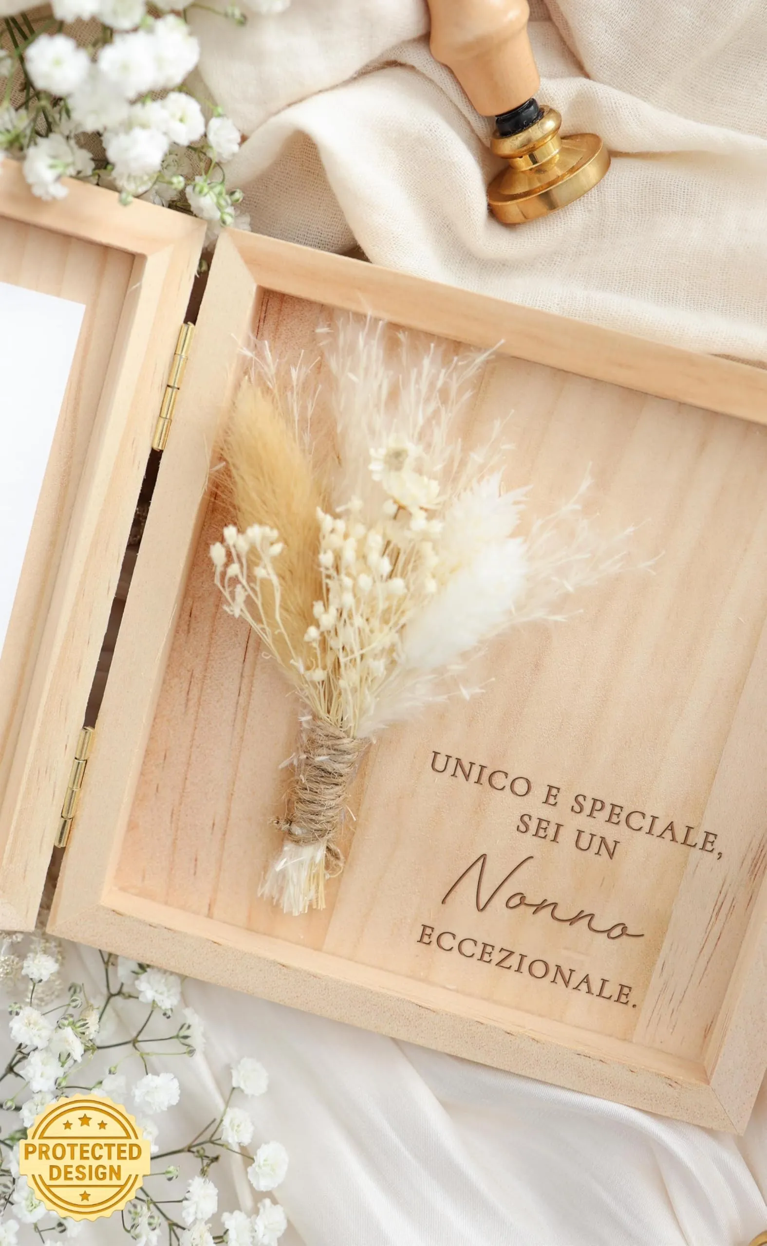 Joli Coon Cofanetto regalo nonno in legno, 14 x 14 x 3 cm - immagine 3