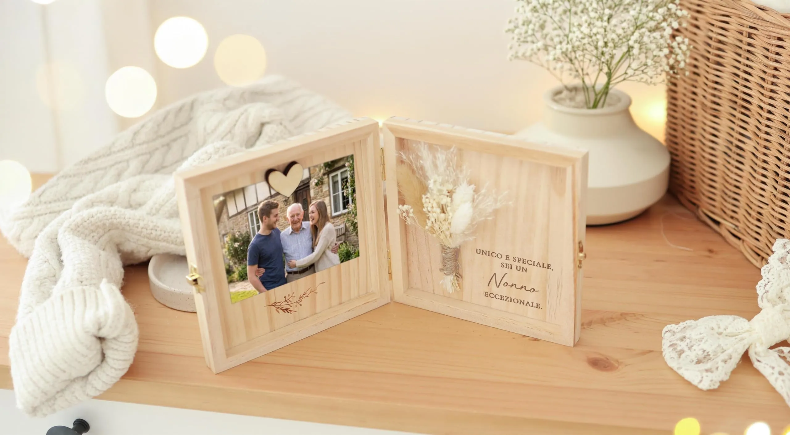 Joli Coon Cofanetto regalo nonno in legno, 14 x 14 x 3 cm - immagine 5
