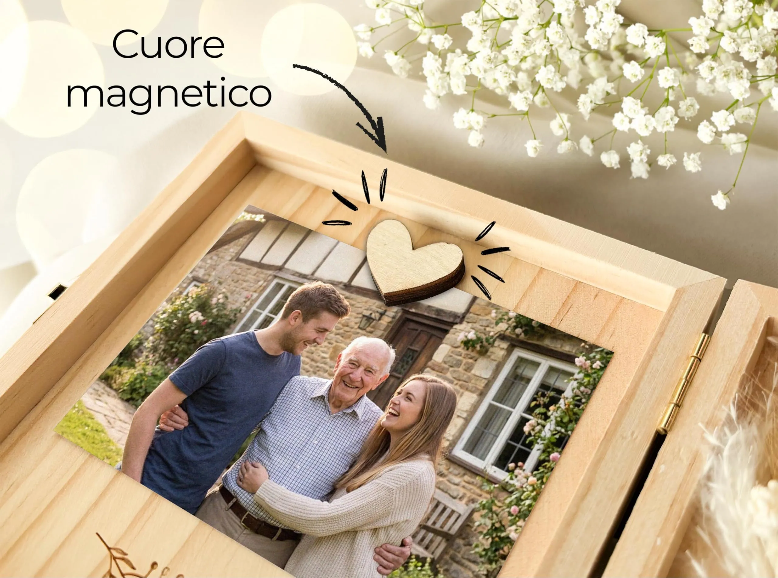 Joli Coon Cofanetto regalo nonno in legno, 14 x 14 x 3 cm - immagine 6