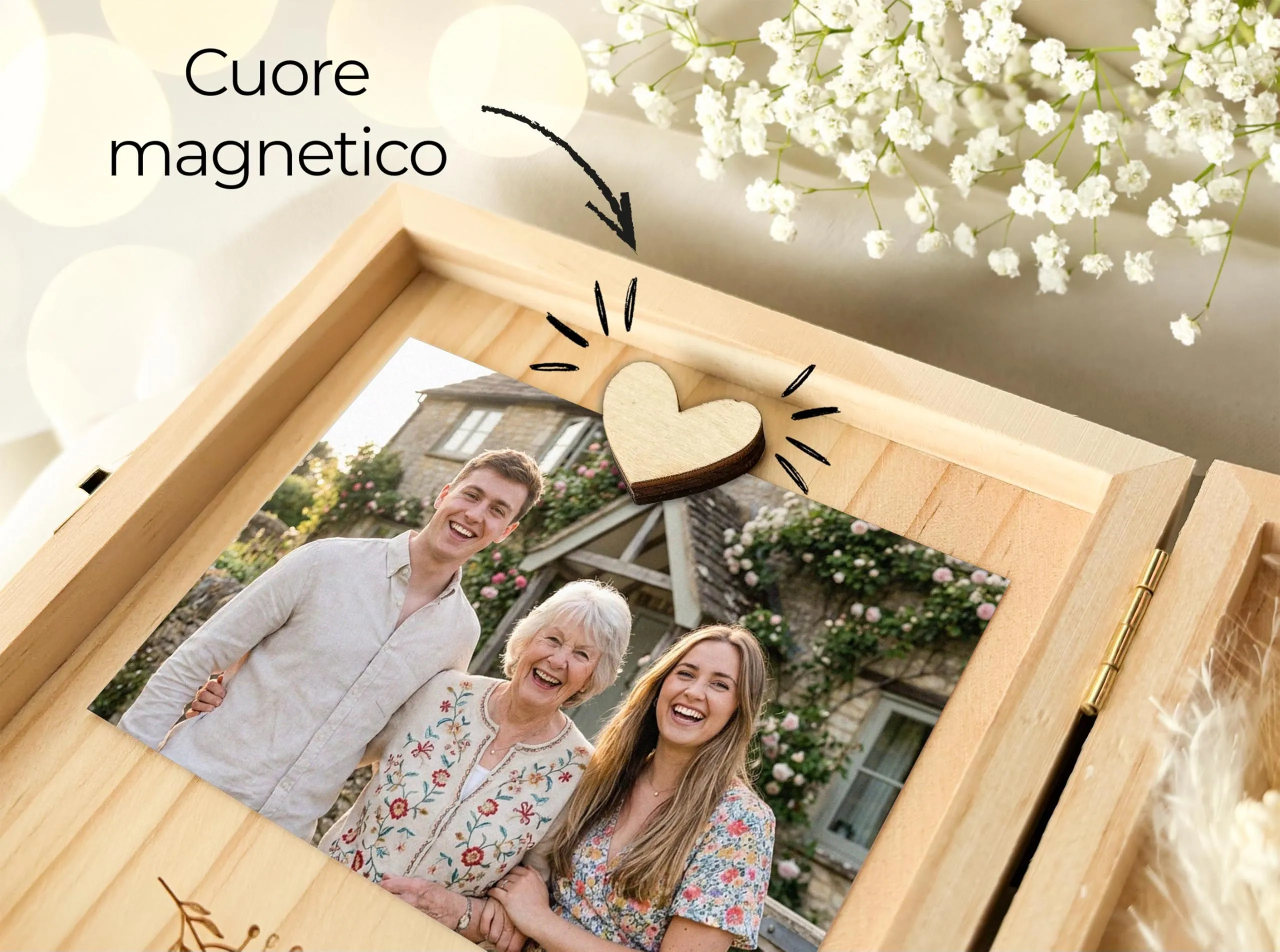 Joli Coon Cofanetto Regalo Nonna in Legno, 14 x 14 x 3 cm - immagine 6