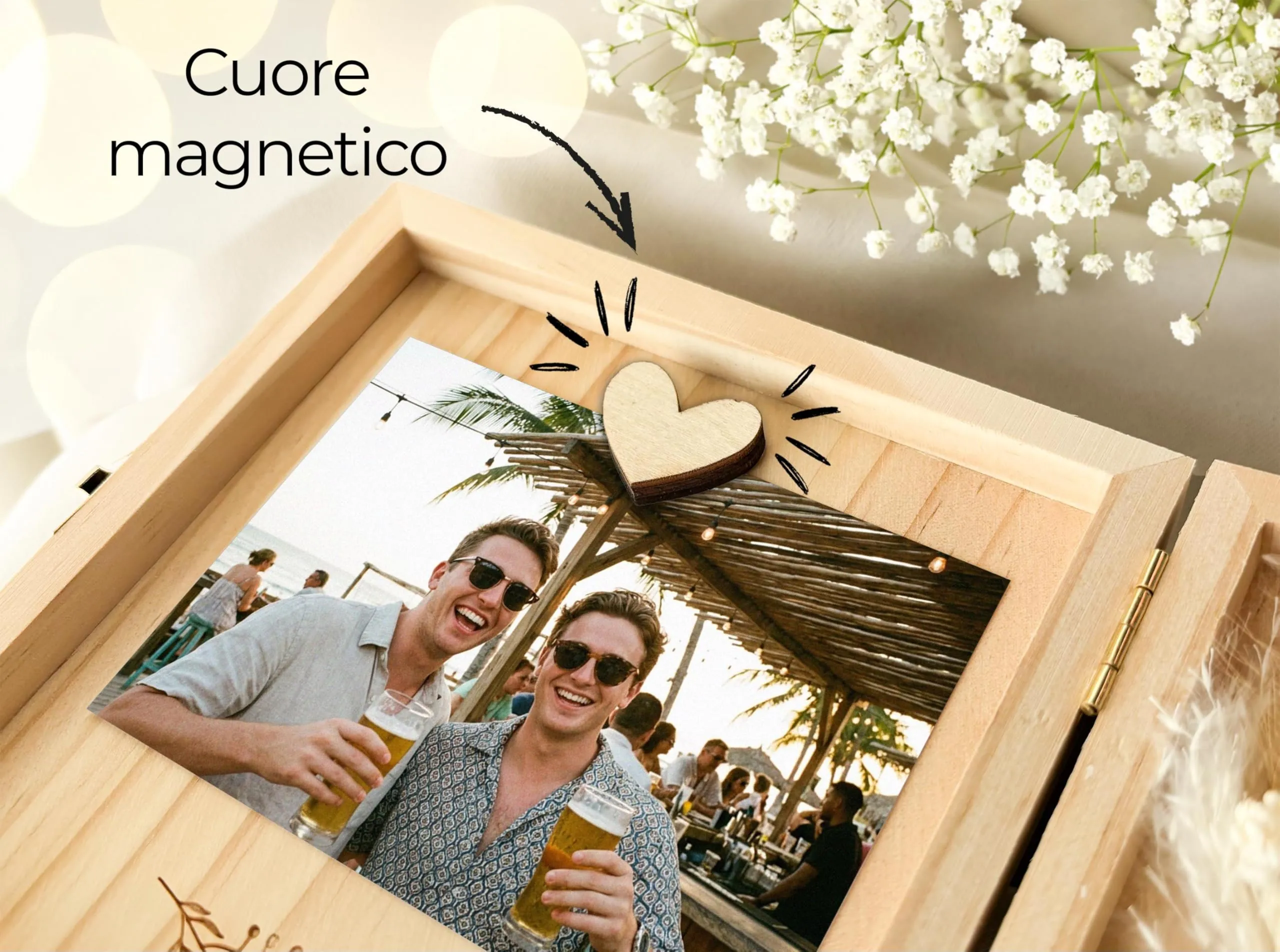 Joli Coon Cofanetto in legno per chiedere mio testimone, 14 x 14 x 3 cm - immagine 6