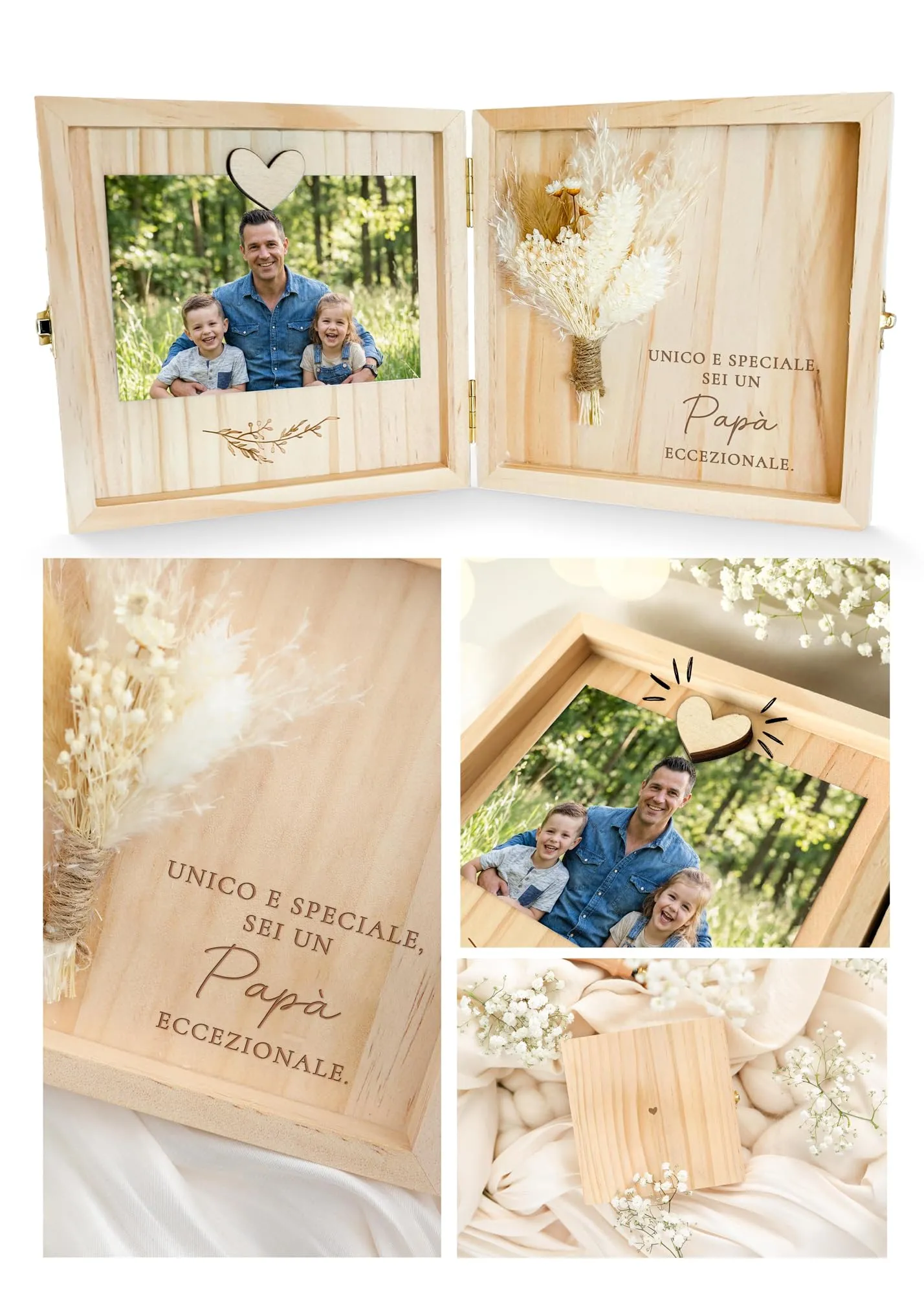 Joli Coon Cofanetto regalo papà in legno, 14 x 14 x 3 cm - immagine 1
