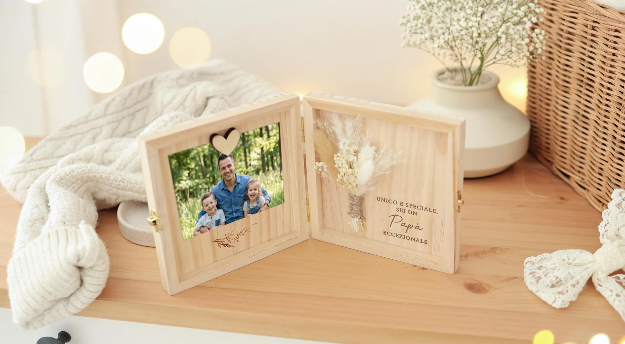Joli Coon Cofanetto regalo papà in legno, 14 x 14 x 3 cm - immagine 5