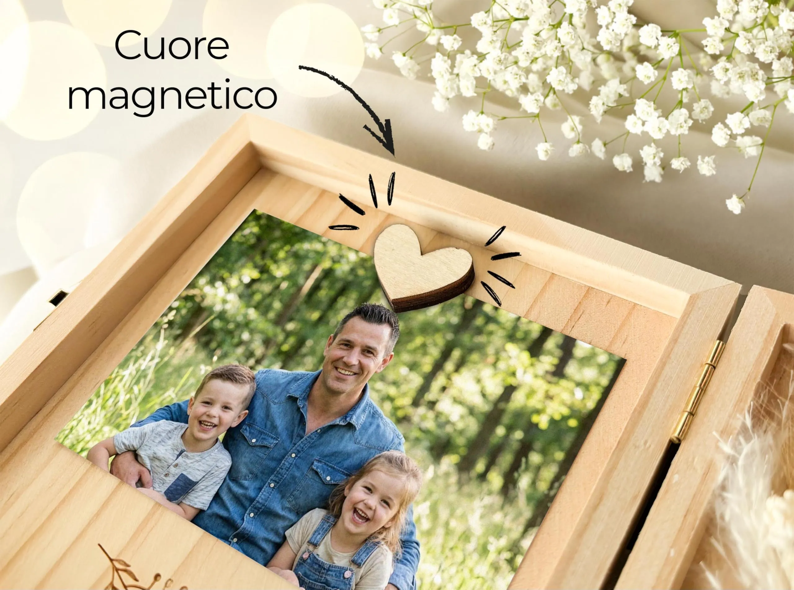 Joli Coon Cofanetto regalo papà in legno, 14 x 14 x 3 cm - immagine 6