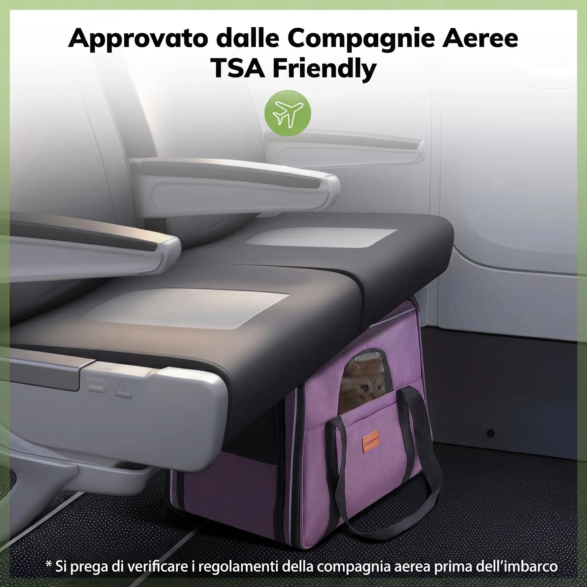 Morpilot Trasportino per Gatti e Cani fino a 9 kg, Pieghevole, 47x32x36cm, Viola - immagine 4