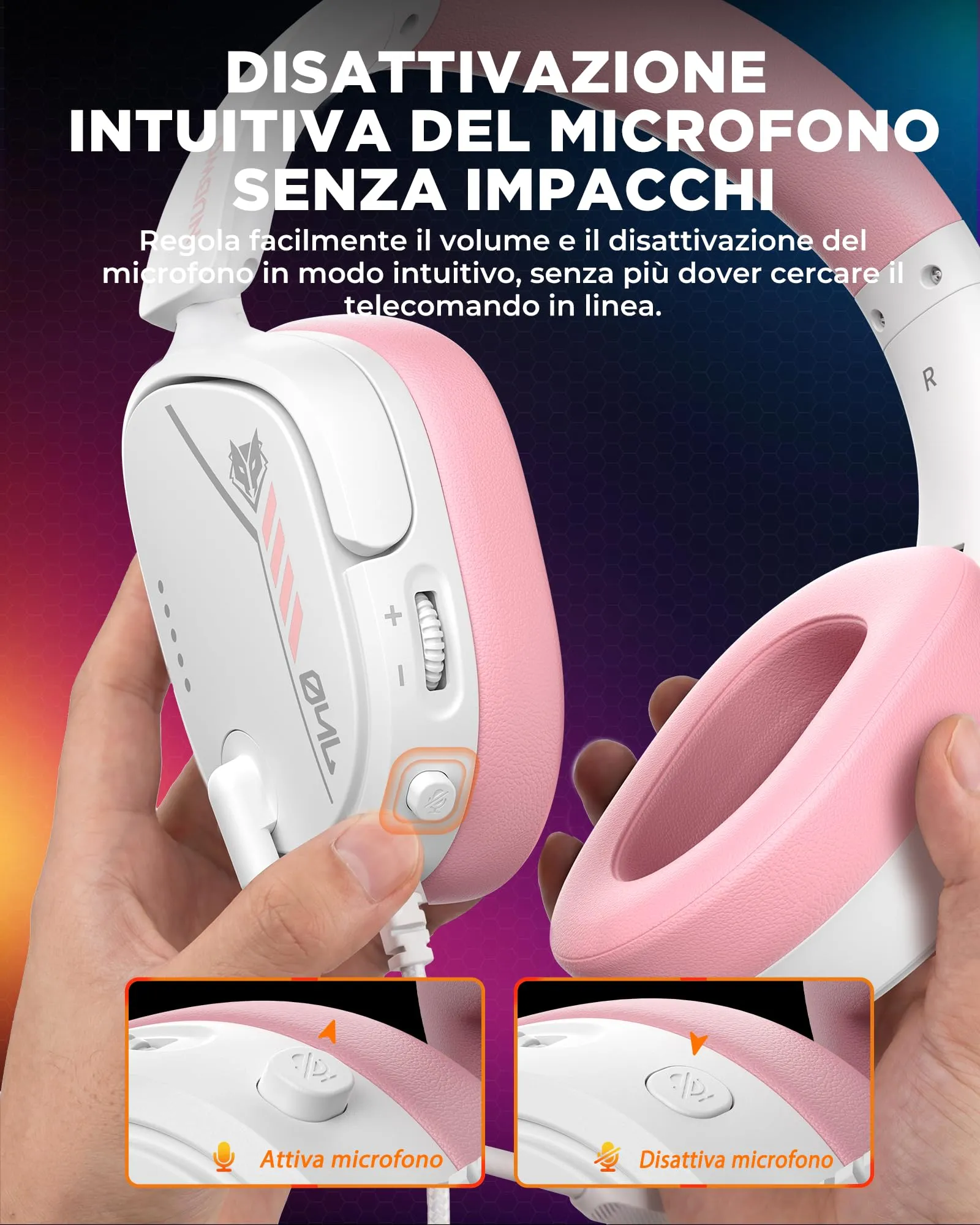 NUBWO HG04L Cuffie Gaming per PS5, PS4, Xbox Series X|S, Xbox One, Switch - immagine 5