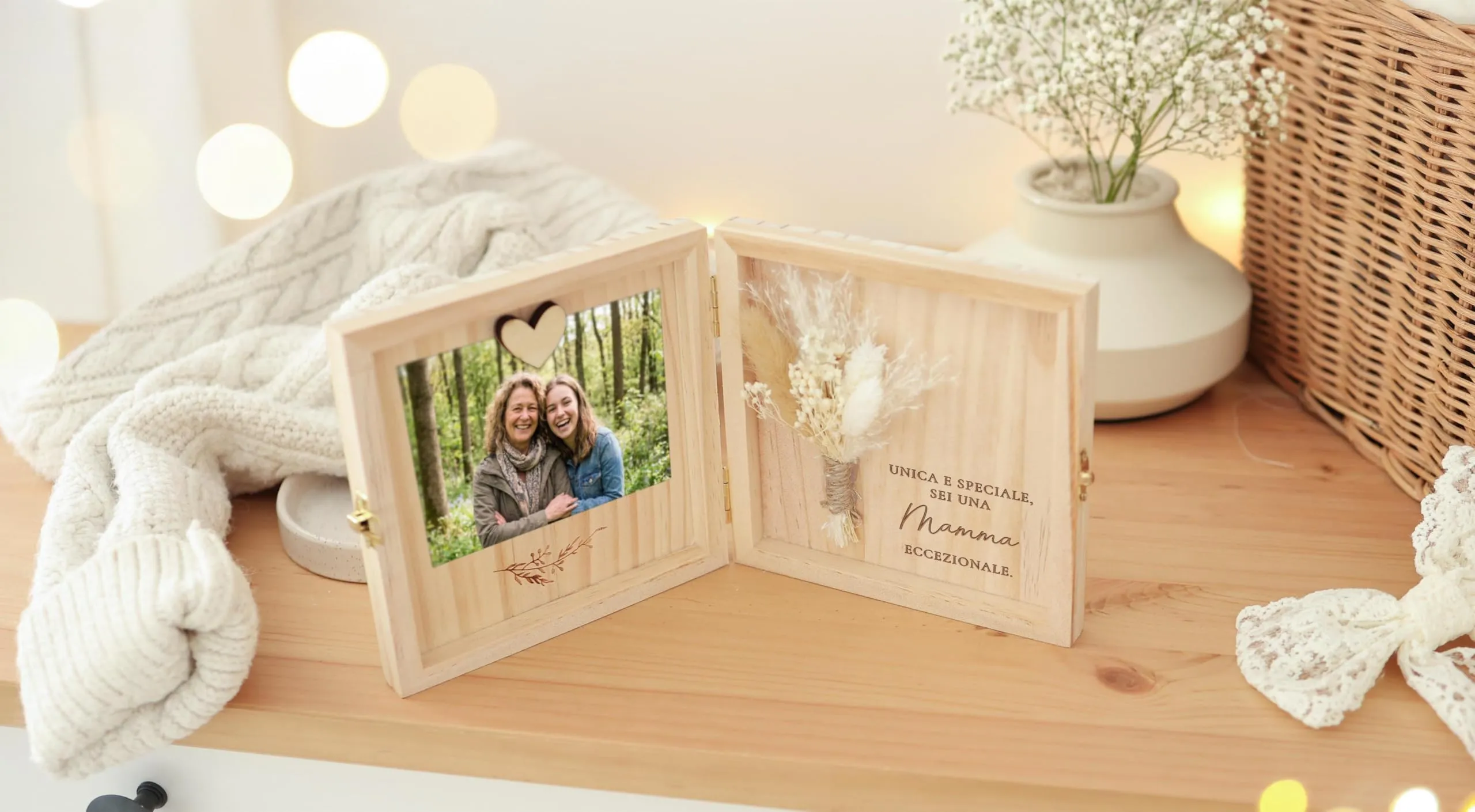 Joli Coon Cofanetto Regalo Mamma in Legno, 14 x 14 x 3 cm - immagine 5