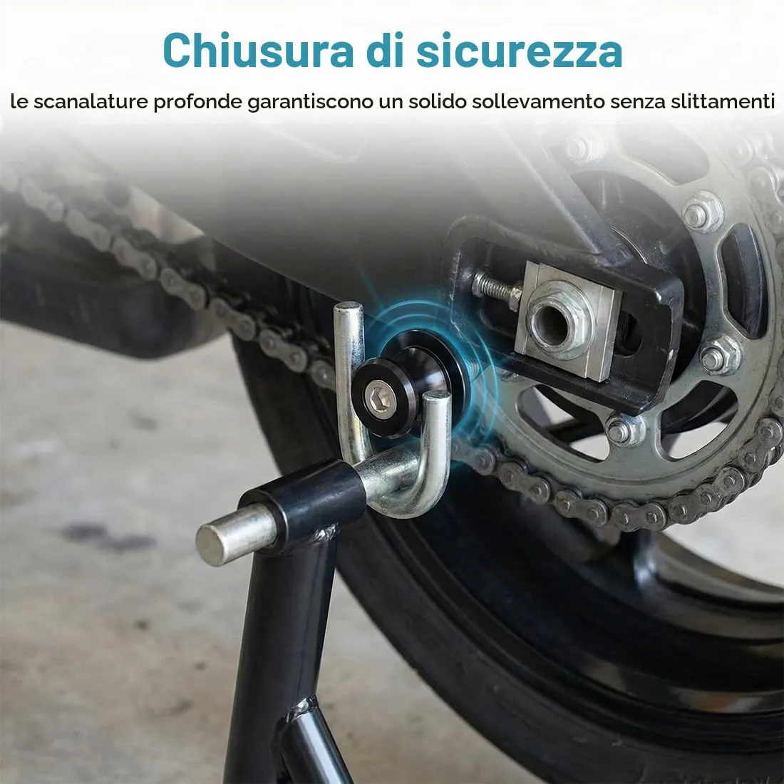 GWEOR Nottolini Cavalletto Moto M8, Supporti Forcellone Posteriore Universali, 2 Pezzi - immagine 3