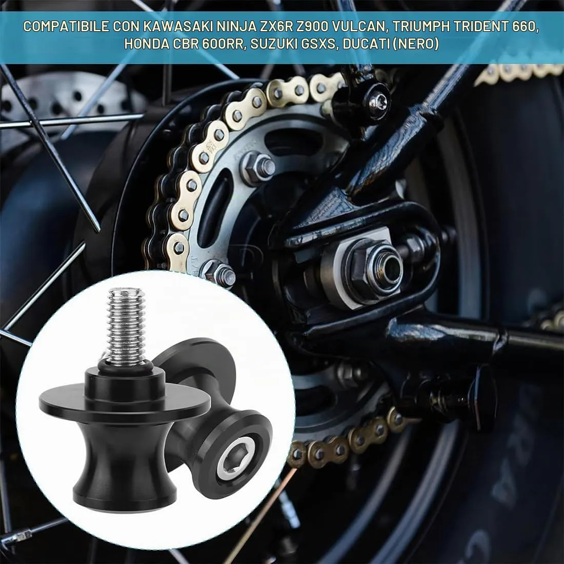 GWEOR Nottolini Cavalletto Moto M8, Supporti Forcellone Posteriore Universali, 2 Pezzi - immagine 5