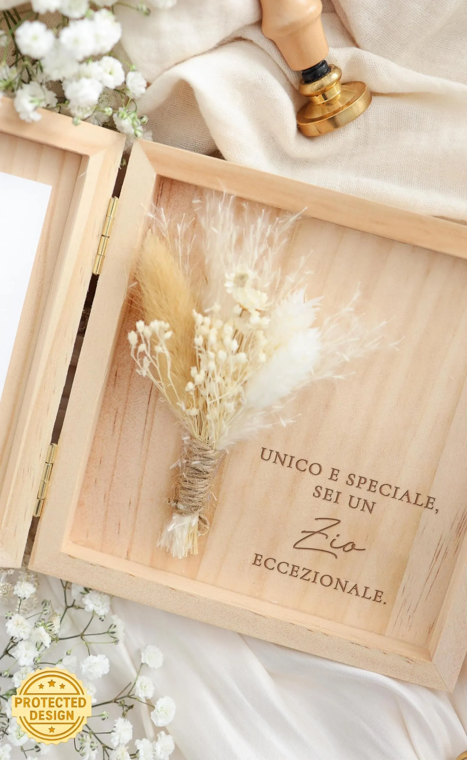 Joli Coon Cofanetto regalo per zio in legno, 14 x 14 x 3 cm - immagine 3