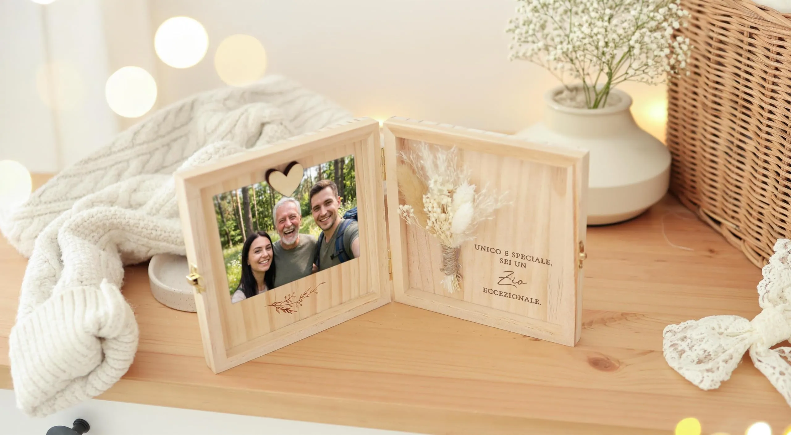 Joli Coon Cofanetto regalo per zio in legno, 14 x 14 x 3 cm - immagine 5