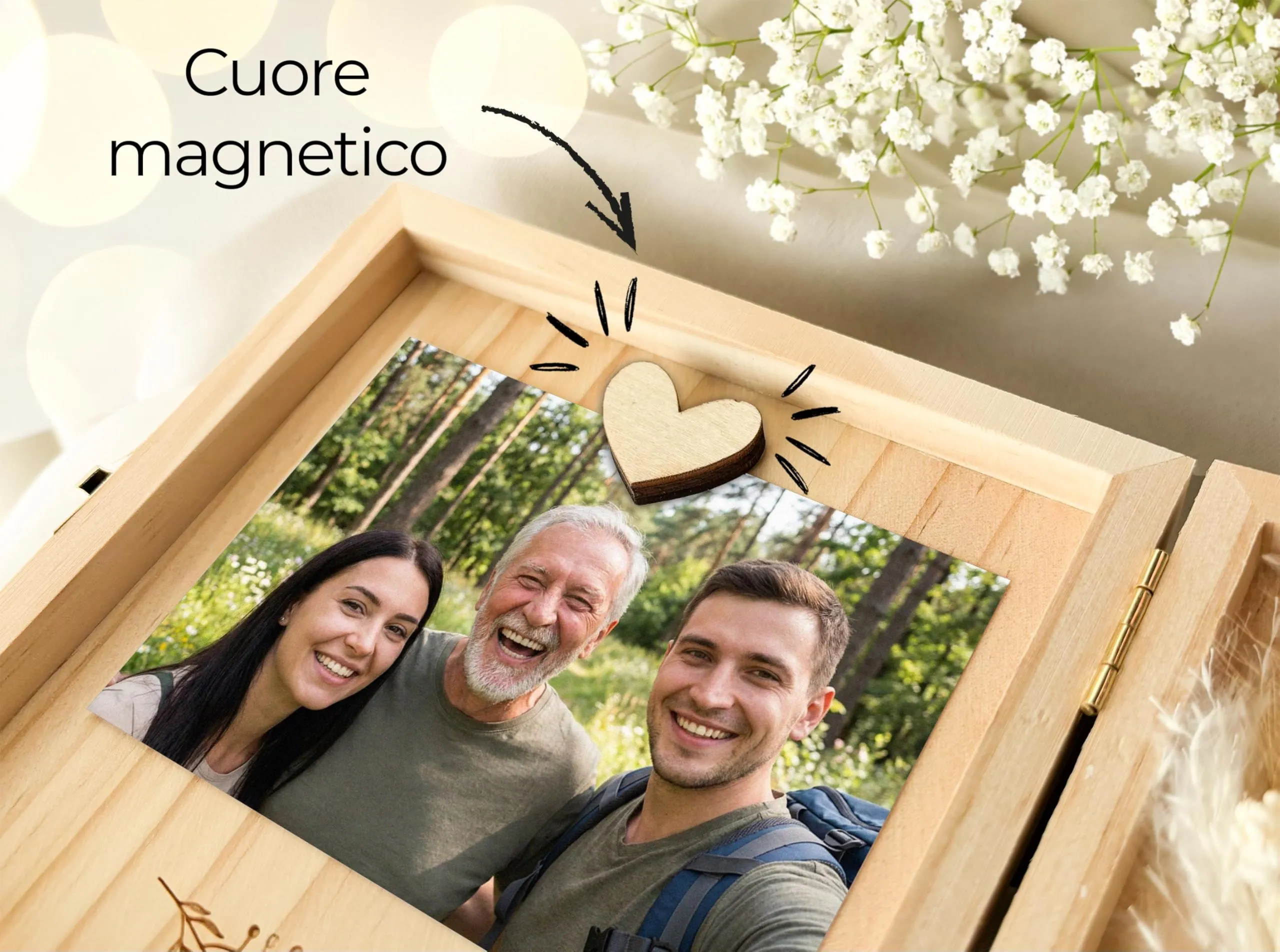 Joli Coon Cofanetto regalo per zio in legno, 14 x 14 x 3 cm - immagine 6
