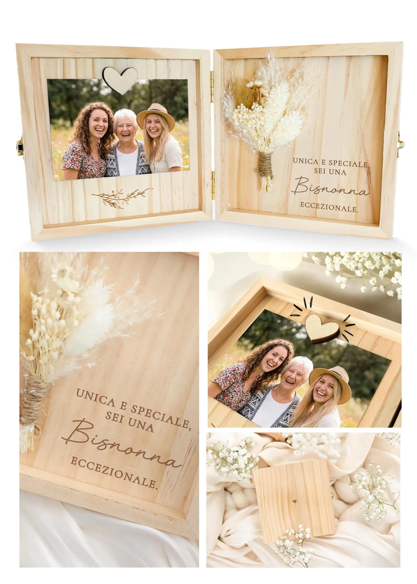 Joli Coon Cofanetto regalo bisnonna in legno, 14 x 14 x 3 cm - immagine 1