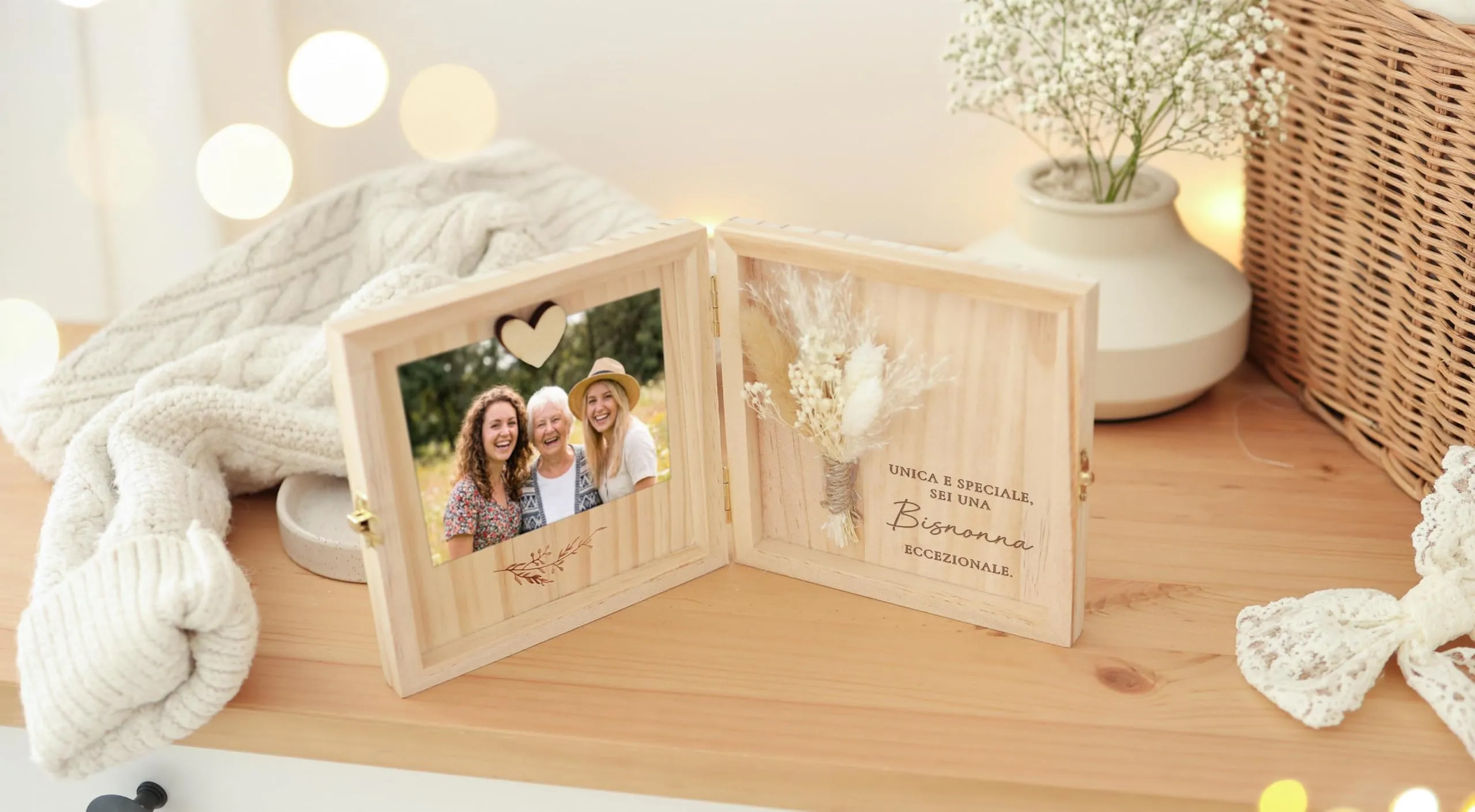 Joli Coon Cofanetto regalo bisnonna in legno, 14 x 14 x 3 cm - immagine 5