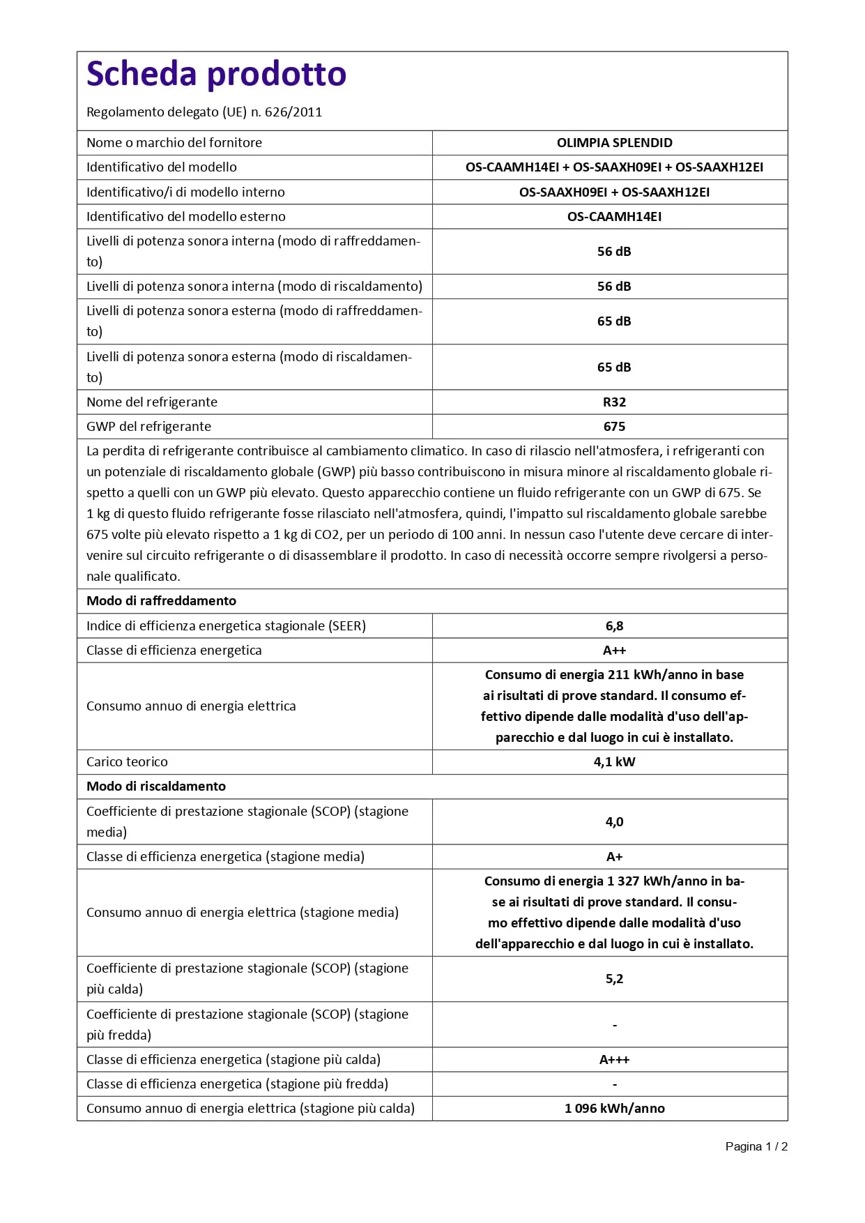 Olimpia Splendid Aryal Dual 14 con Unità Interna Alyas S2, Climatizzatore Multisplit Inverter 9.000+12.000 BTU/h, Gas R32, Classe A++, Wireless Control incluso - immagine 13