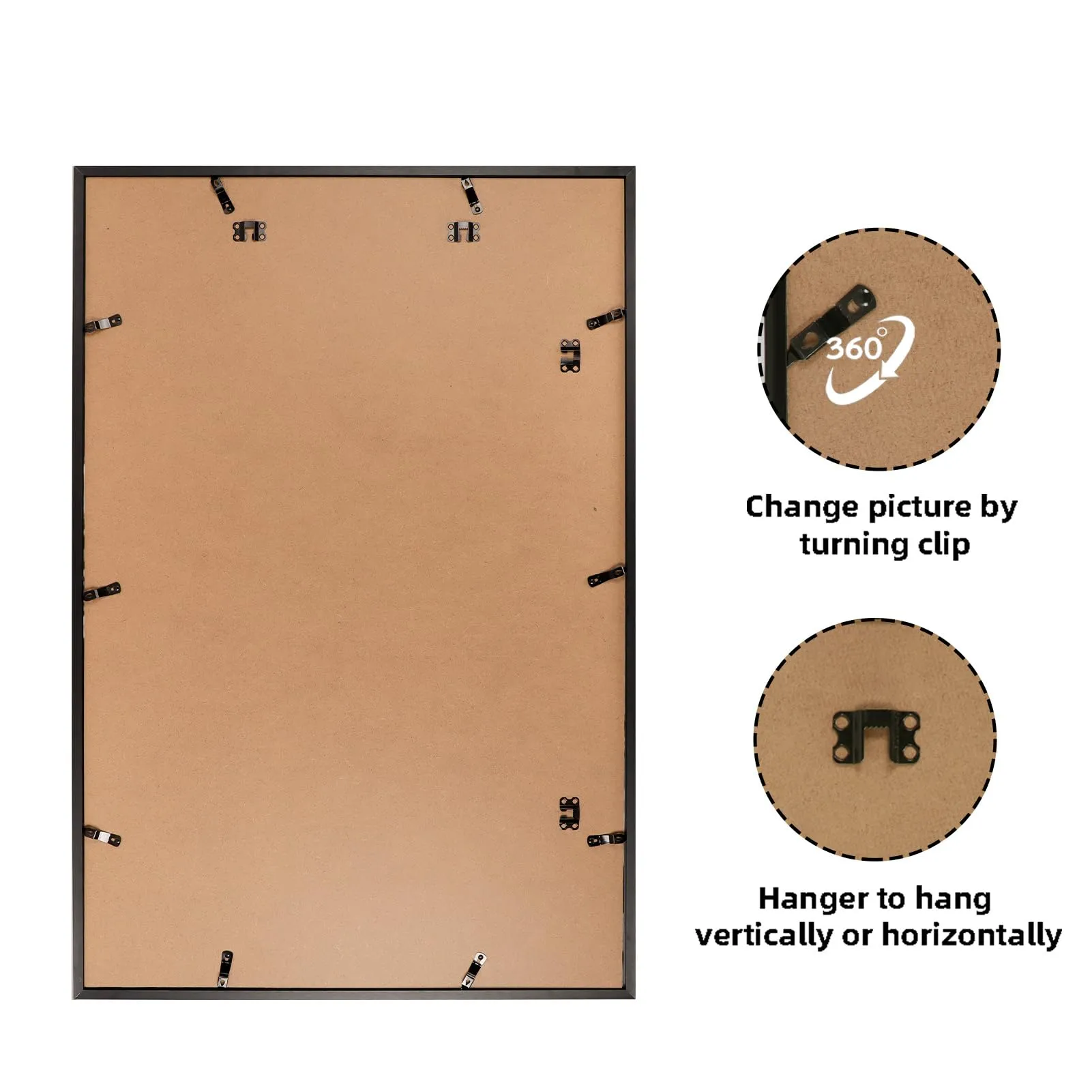 Giftgarden Cornice in Alluminio, 61x91.5cm, Nero - immagine 4