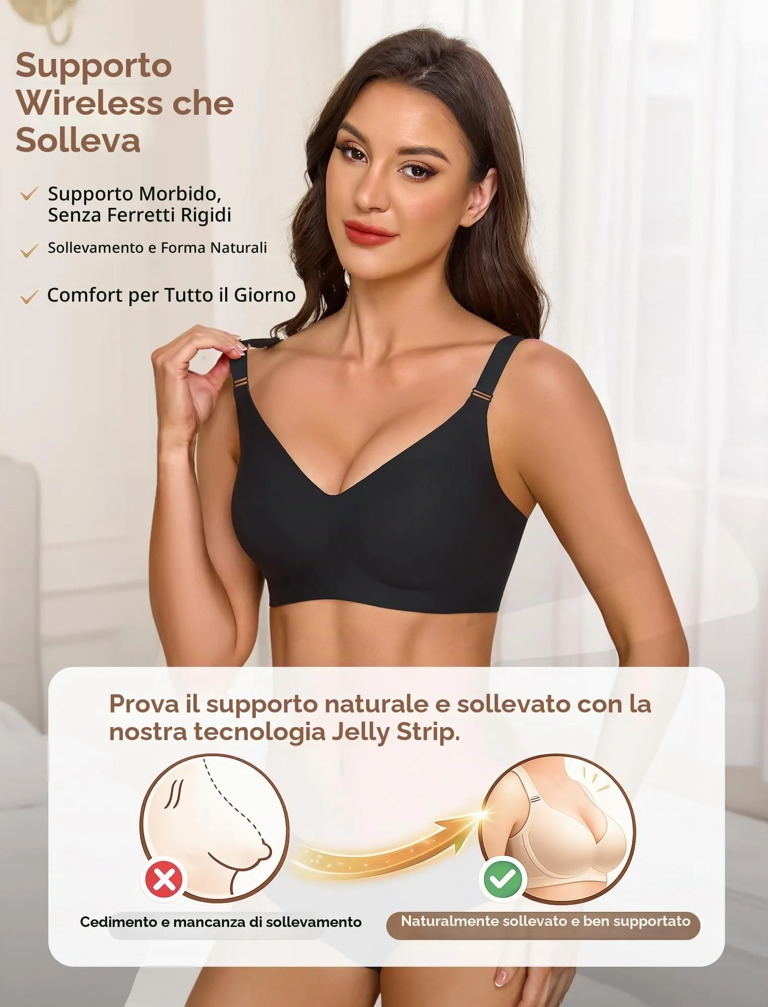 EIISSION Reggiseno Donna Senza Ferretto Seamless Comodo Classico - immagine 3