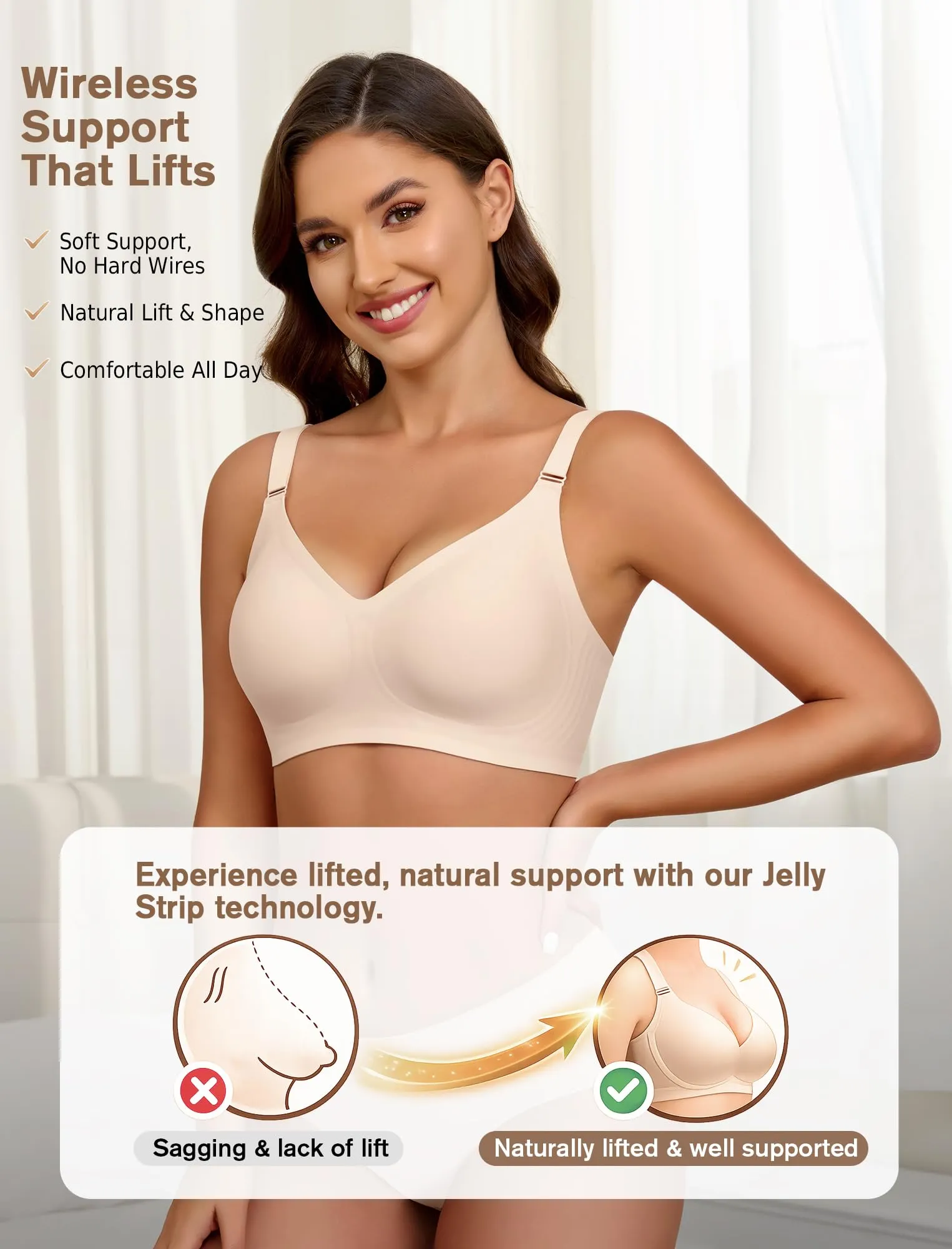 EIISSION Reggiseno Donna Senza Ferretto Seamless Comodo Classico - immagine 3