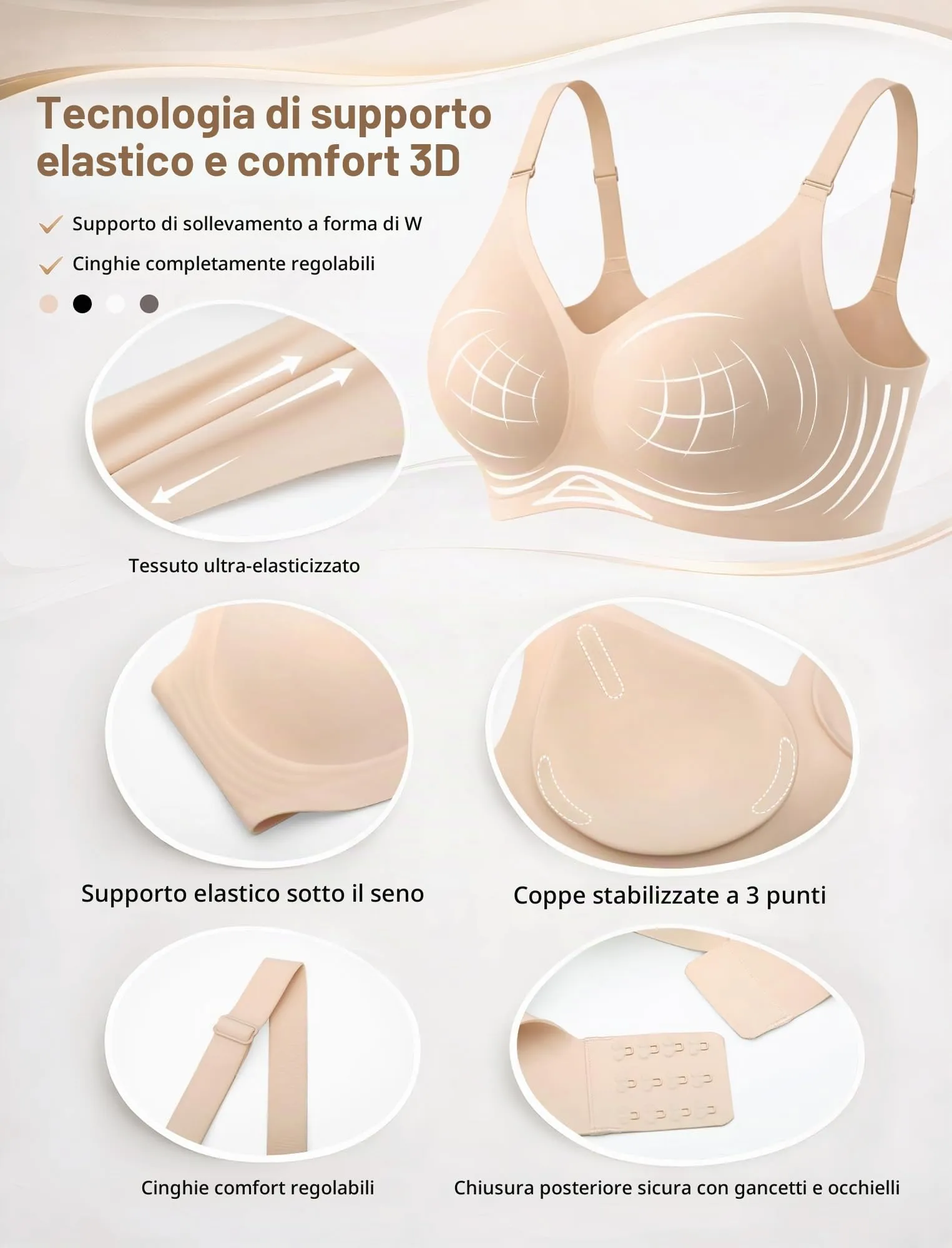 EIISSION Reggiseno Donna Senza Ferretto Seamless Comodo Classico - immagine 5