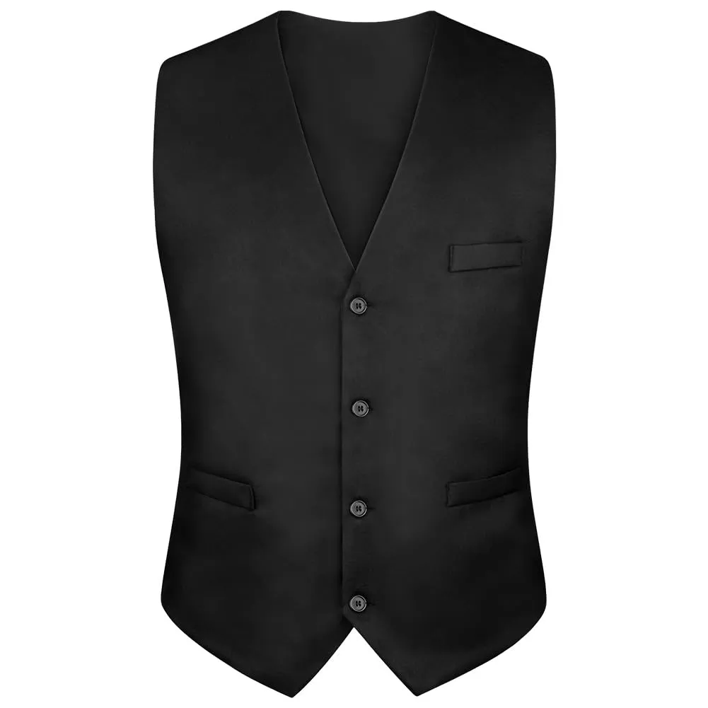 AUYAO Gilet Gotico da Uomo Classico Formale, Nero, 2XL - immagine 8