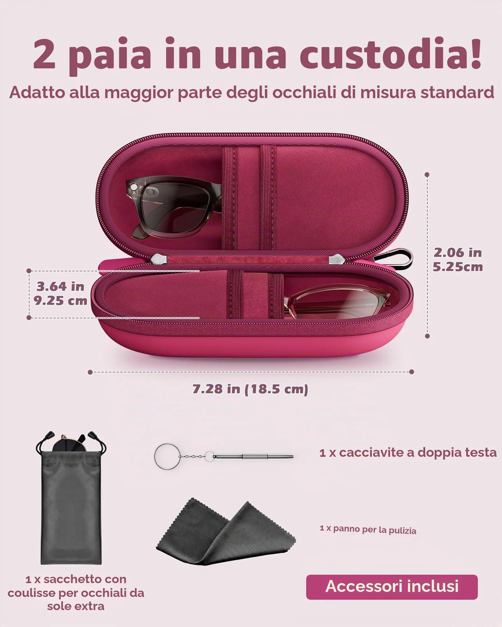 ProCase Custodia per 2 paia di Occhiali da Sole - immagine 2