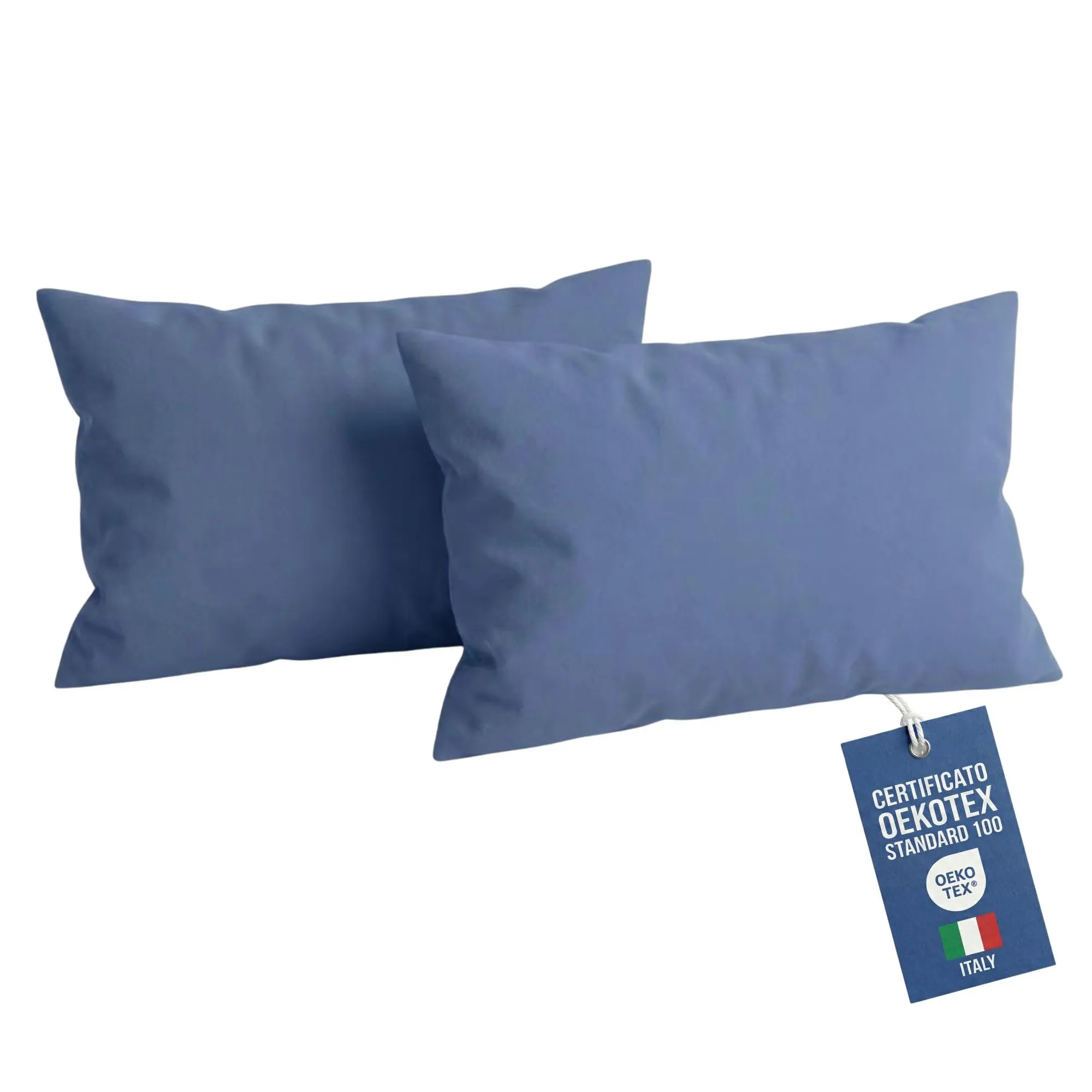 NARCISO Federe Cuscino Letto 50x80 100% Cotone, Antiacaro e Anallergica, Coppia (Celeste Polvere) - immagine 1