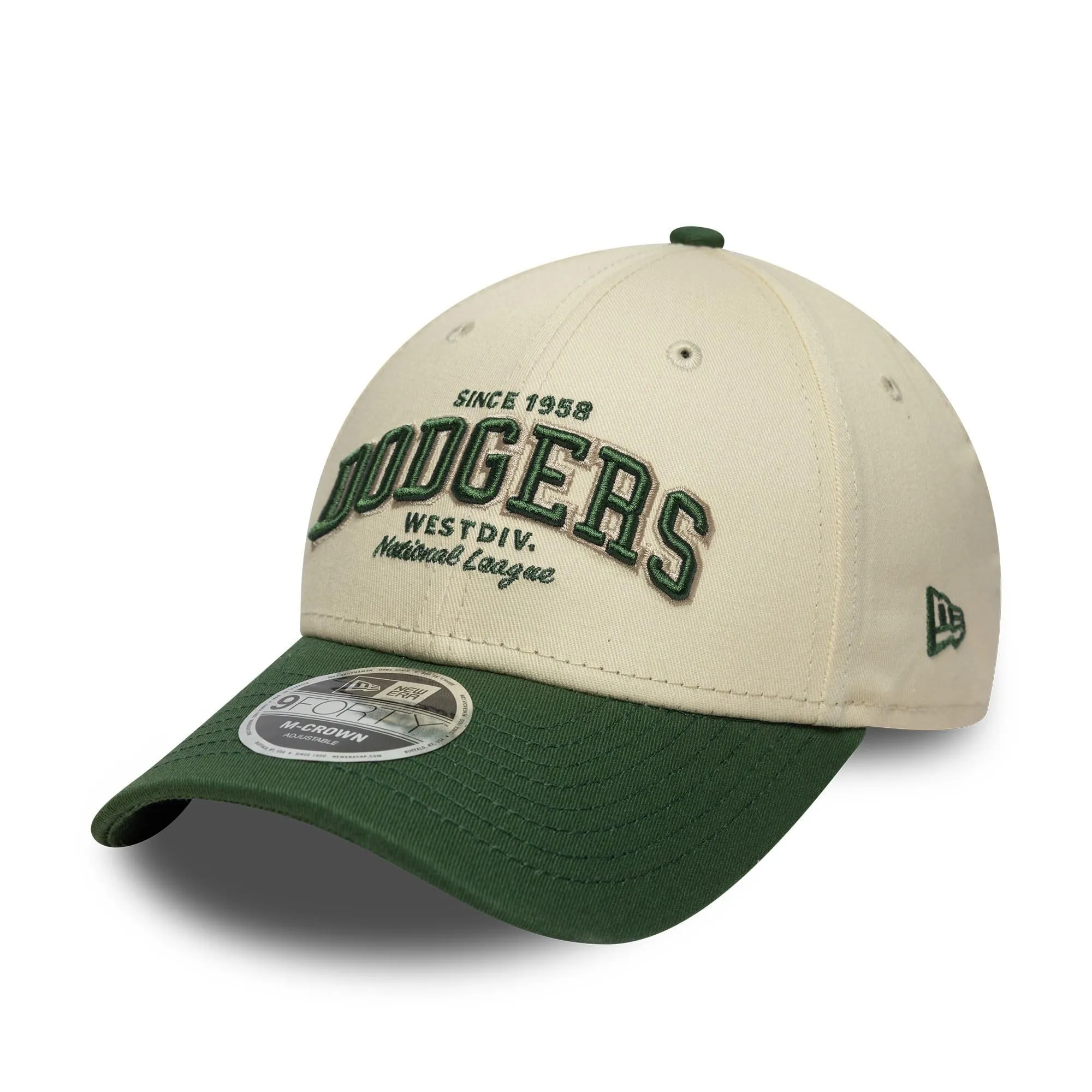 New Era Los Angeles Dodgers MLB Wordmark 9Forty M-Crown Cap - Beige Verde - immagine 1
