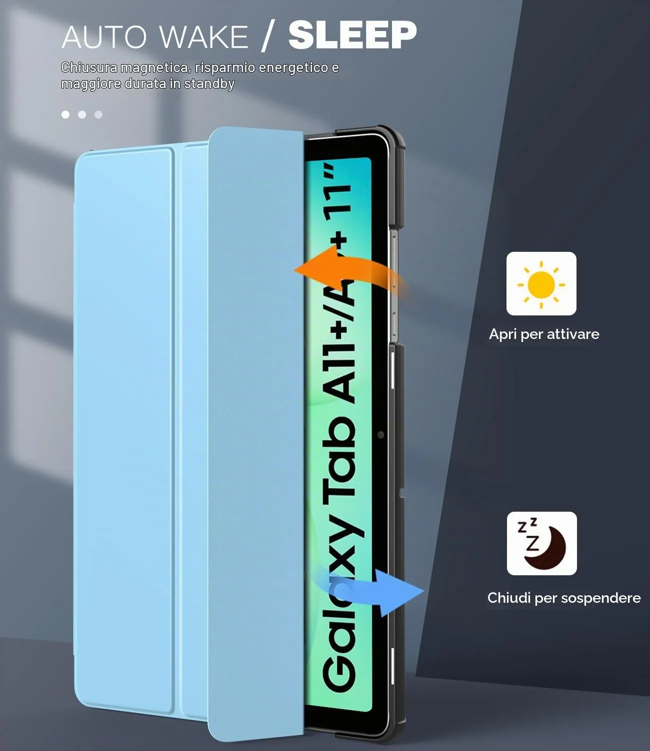 TiMOVO Cover per Samsung Galaxy Tab A11+ / A9+ 11" (2025/2023), Cielo Blu - immagine 5