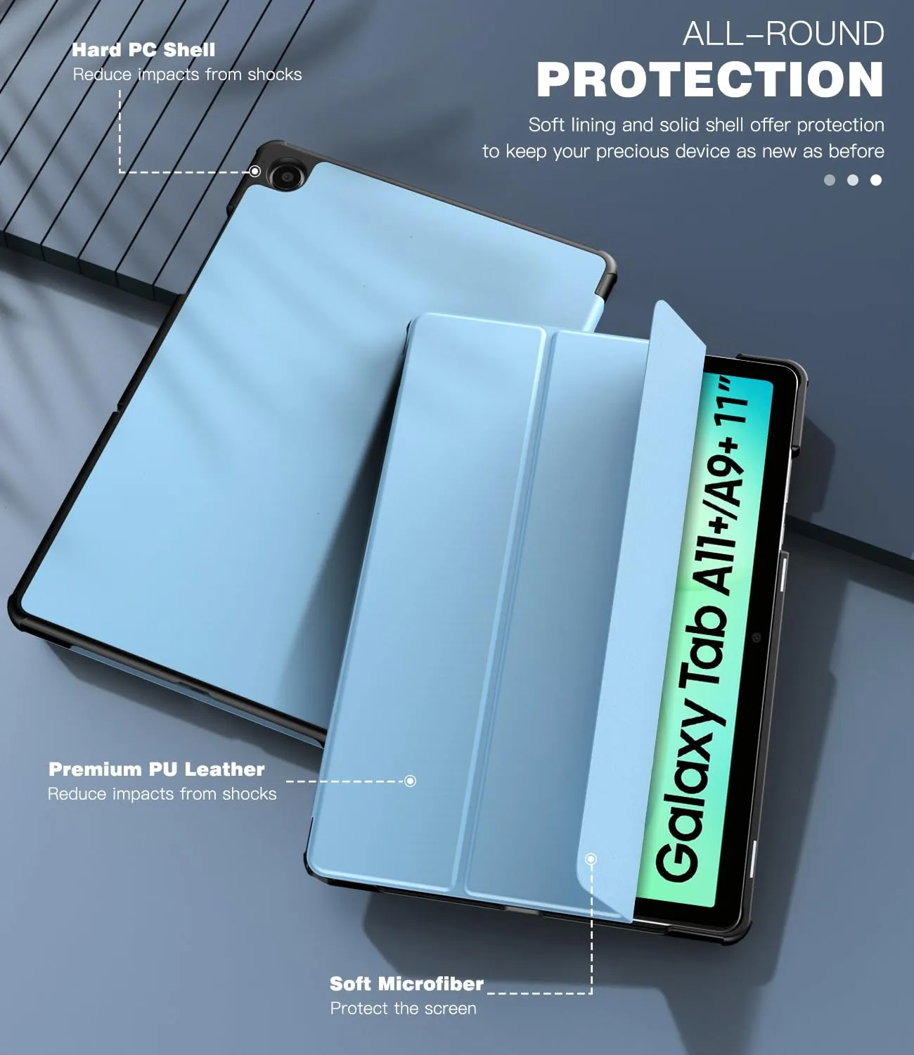 TiMOVO Cover per Samsung Galaxy Tab A11+ / A9+ 11" (2025/2023), Cielo Blu - immagine 6