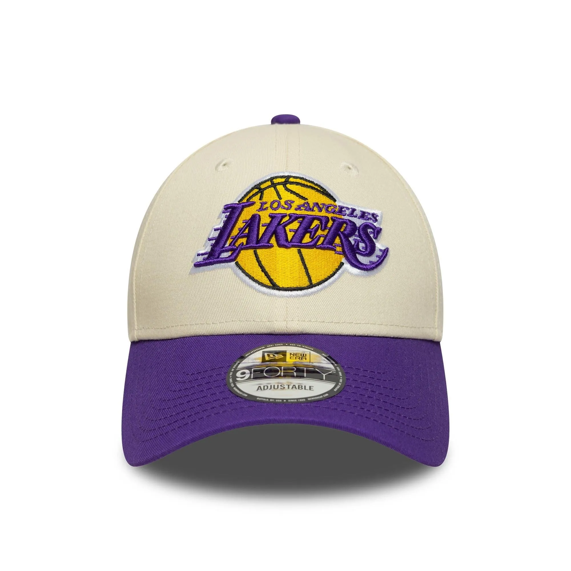 New Era Los Angeles Lakers NBA 9Forty Colour Block Cap - Beige/Purple - immagine 2