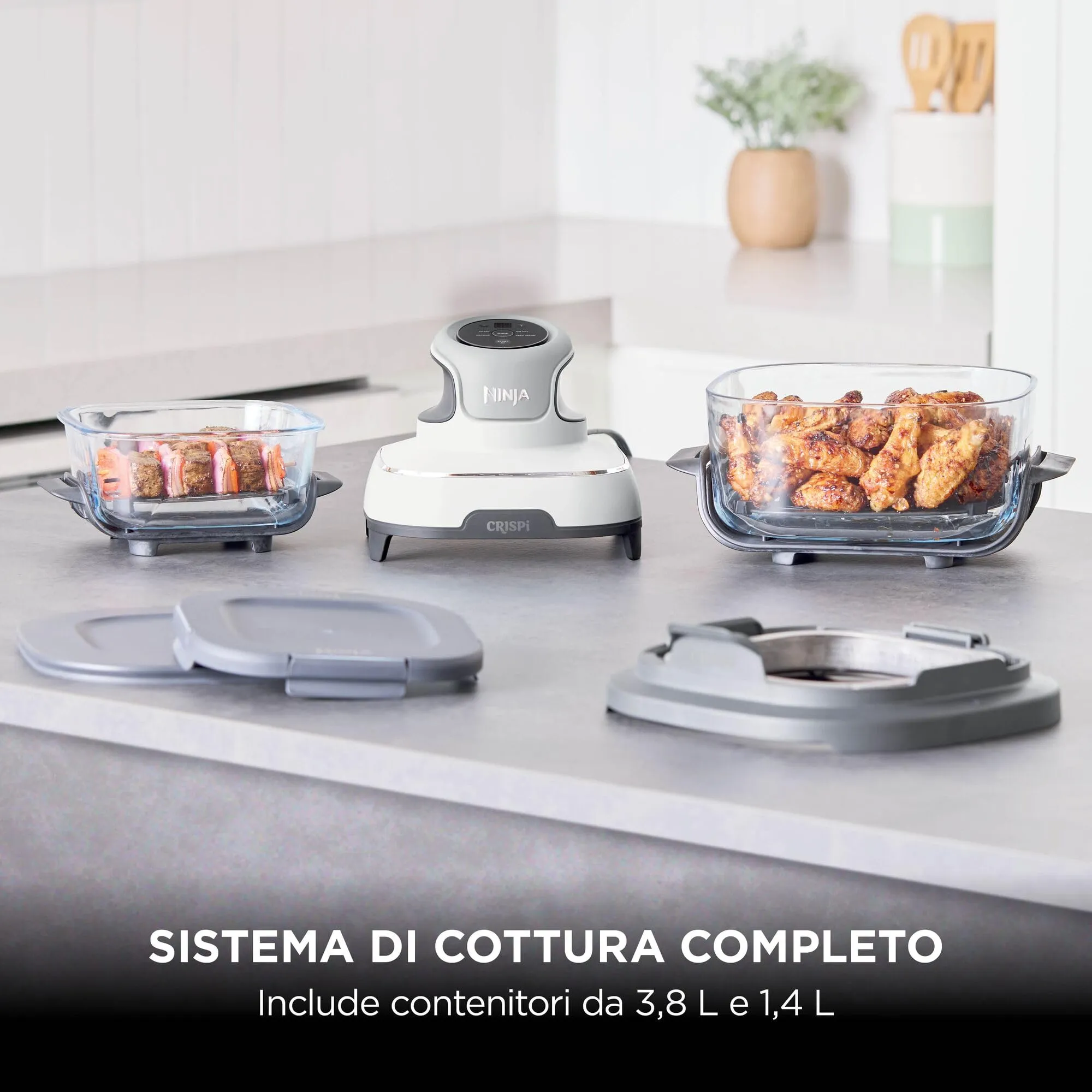 Ninja CRISPi Friggitrice ad Aria Portatile 4 in 1, 3,8L, Bianca - immagine 4
