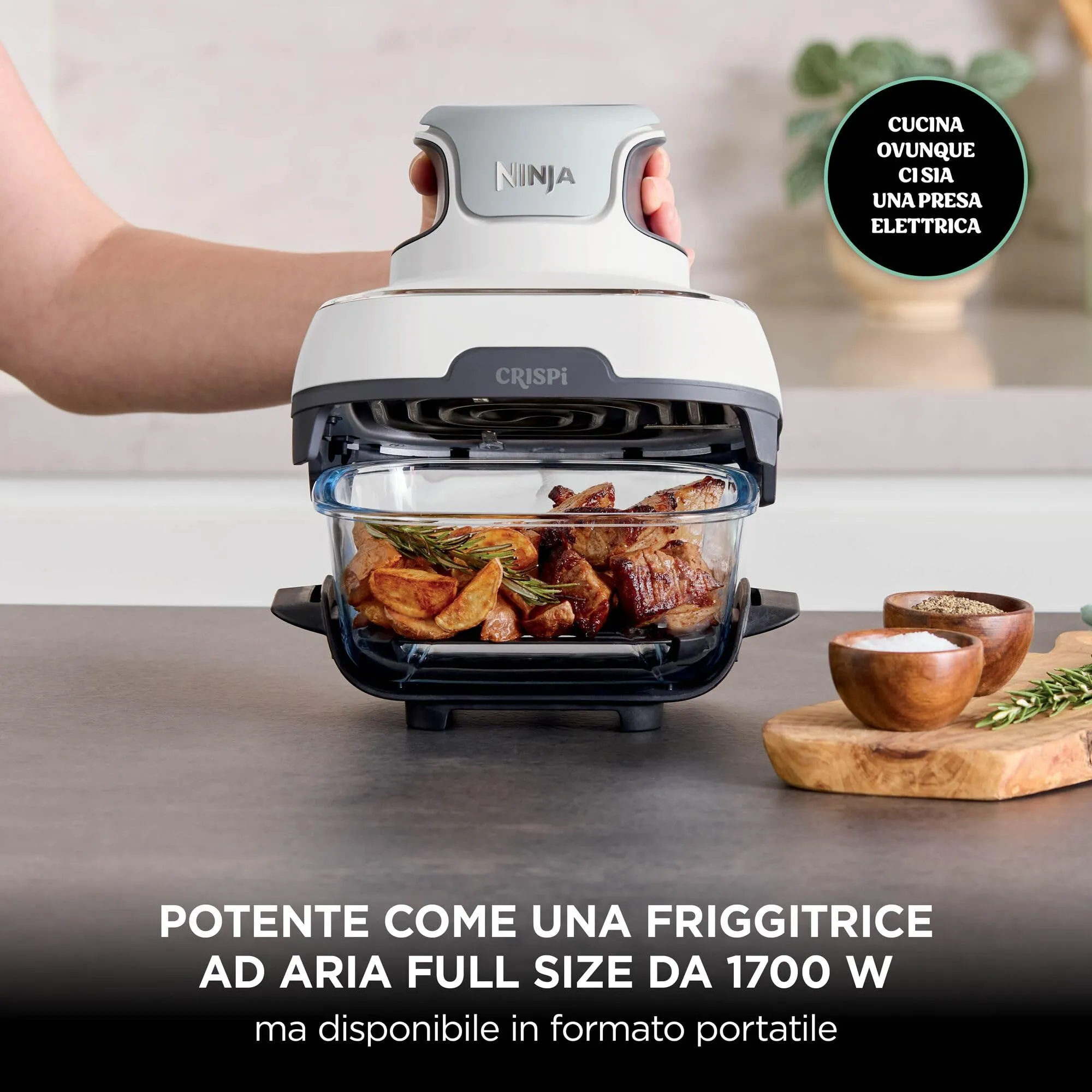 Ninja CRISPi Friggitrice ad Aria Portatile 4 in 1, 3,8L, Bianca - immagine 5