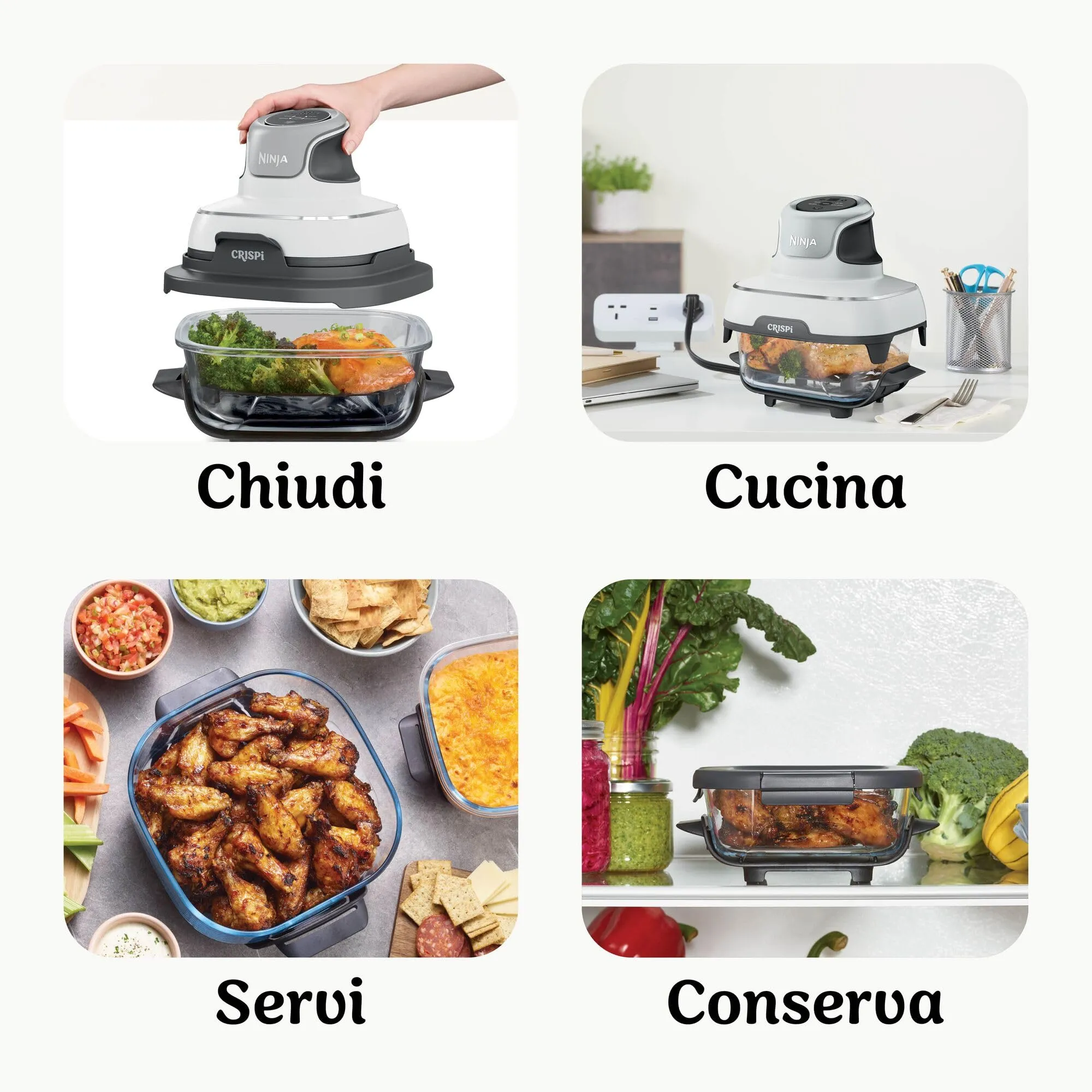 Ninja CRISPi Friggitrice ad Aria Portatile 4 in 1, 3,8L, Bianca - immagine 9