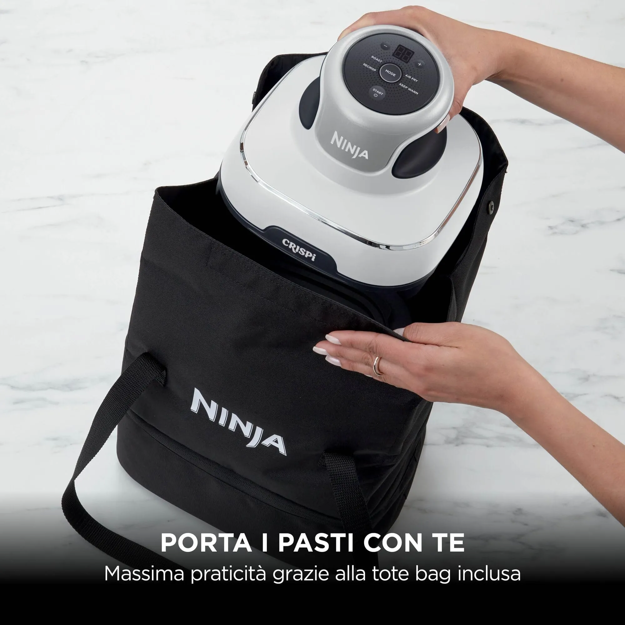 Ninja CRISPi Friggitrice ad Aria Portatile 4 in 1, 3,8L, Bianca - immagine 12