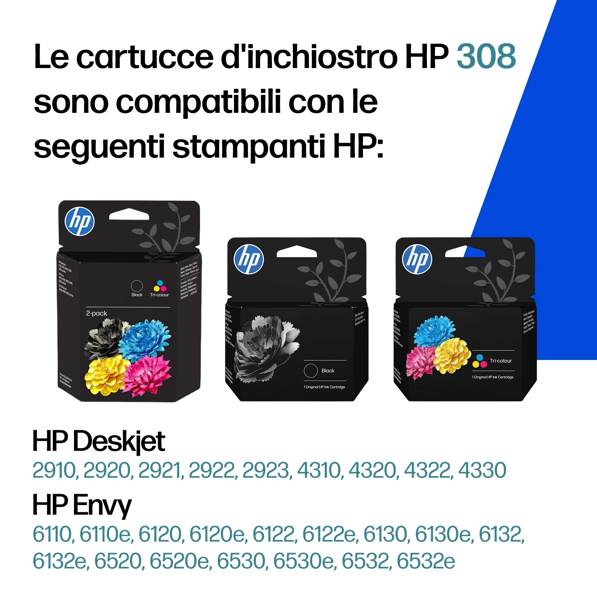 HP 308 Nero Cartuccia Inchiostro Originale - immagine 2