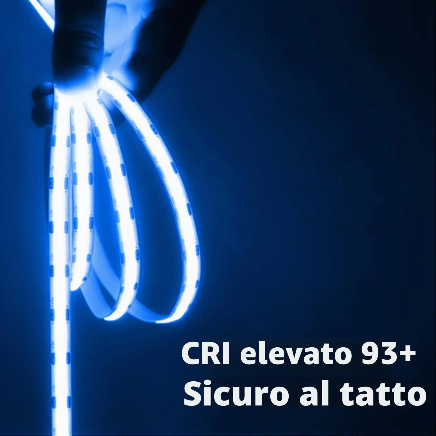 ShineBurky Striscia LED COB 5m Blu, 12V CRI93+ - immagine 3