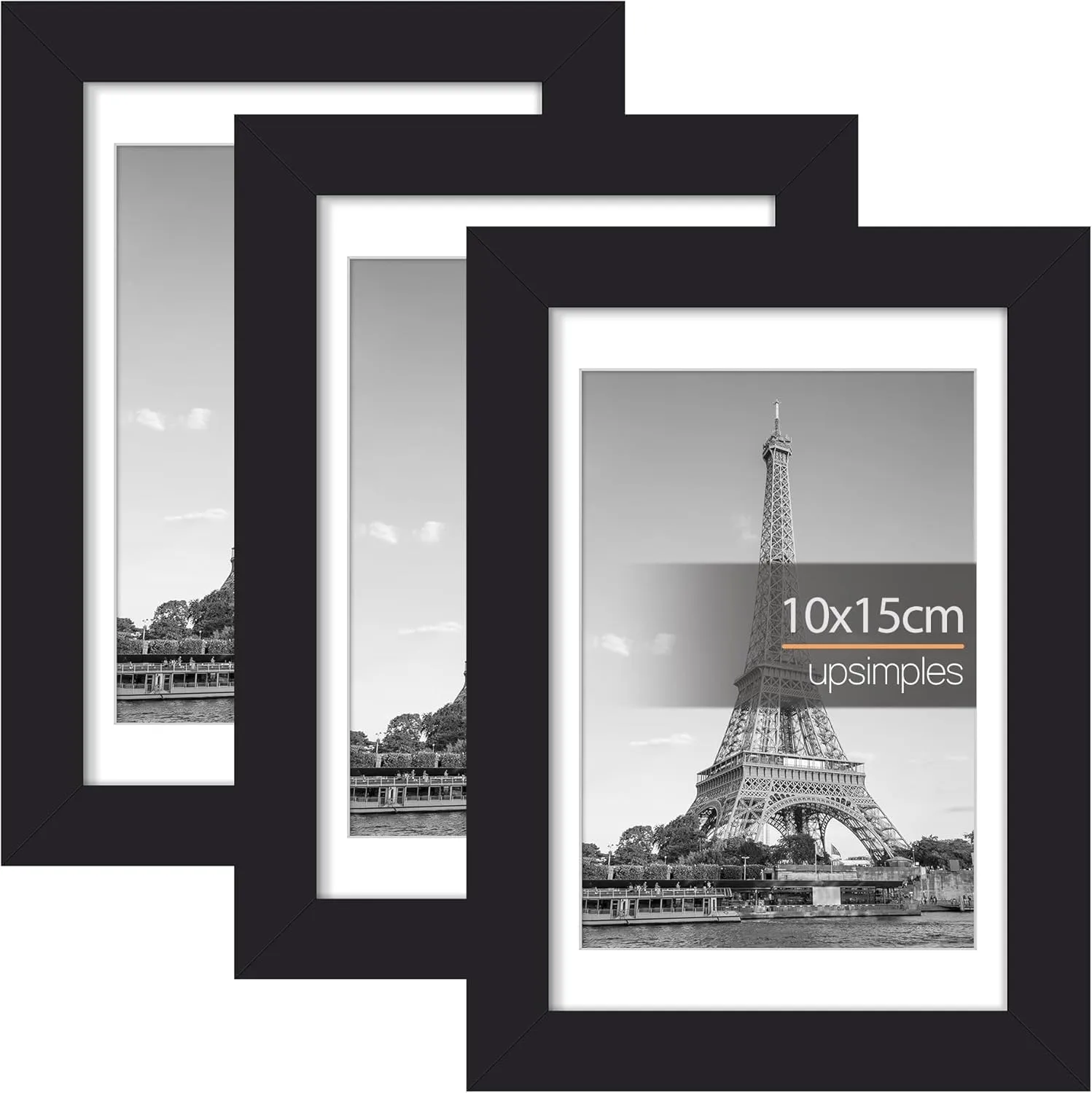 upsimples Cornici portafoto, Set da 3, 31,75 x 31,75 cm, Nere - immagine 1