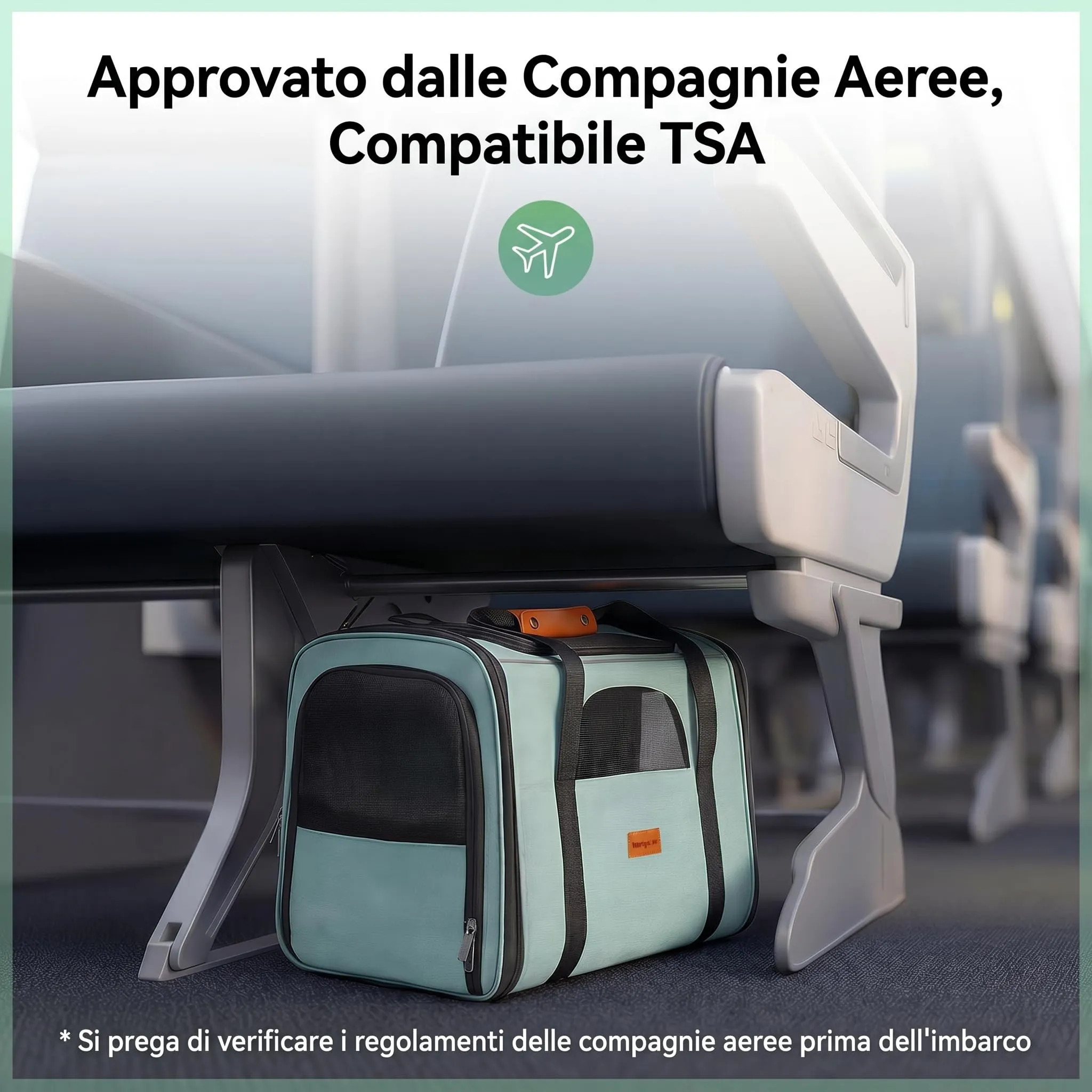 Morpilot Trasportino per Gatti e Cani fino a 7 kg, Pieghevole, 44x31x34cm, Turchese - immagine 9