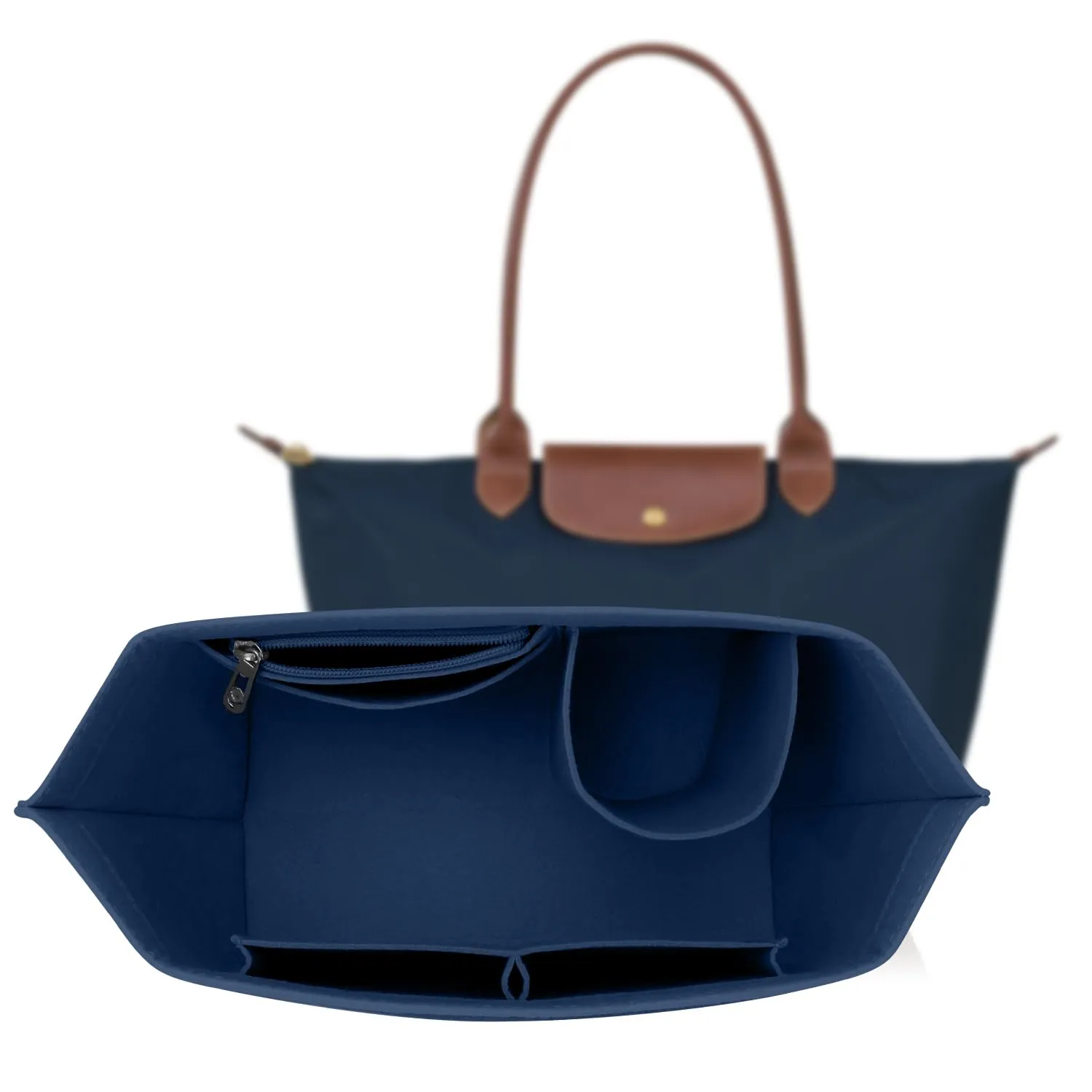 ZOLGINAH Organizer in Feltro per Longchamp Le Pliage, Tasche Multifunzionali, Blu, M - immagine 1