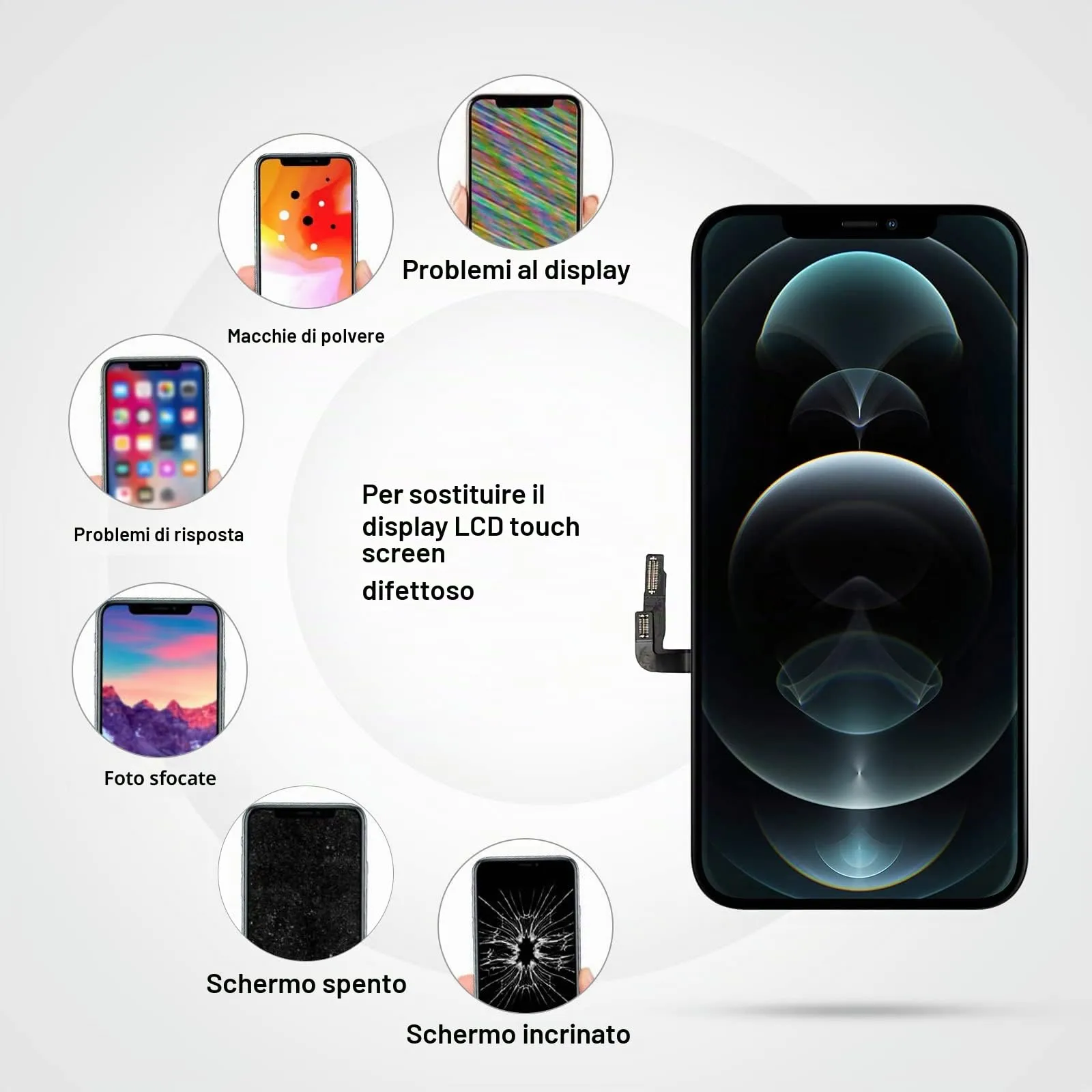 LL TRADER Schermo LCD 6,1'' per iPhone 12/12 Pro e Kit di Riparazione - immagine 6