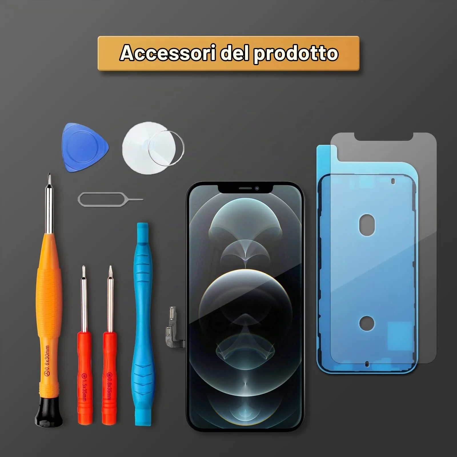 LL TRADER Schermo LCD 6,1'' per iPhone 12/12 Pro e Kit di Riparazione - immagine 8