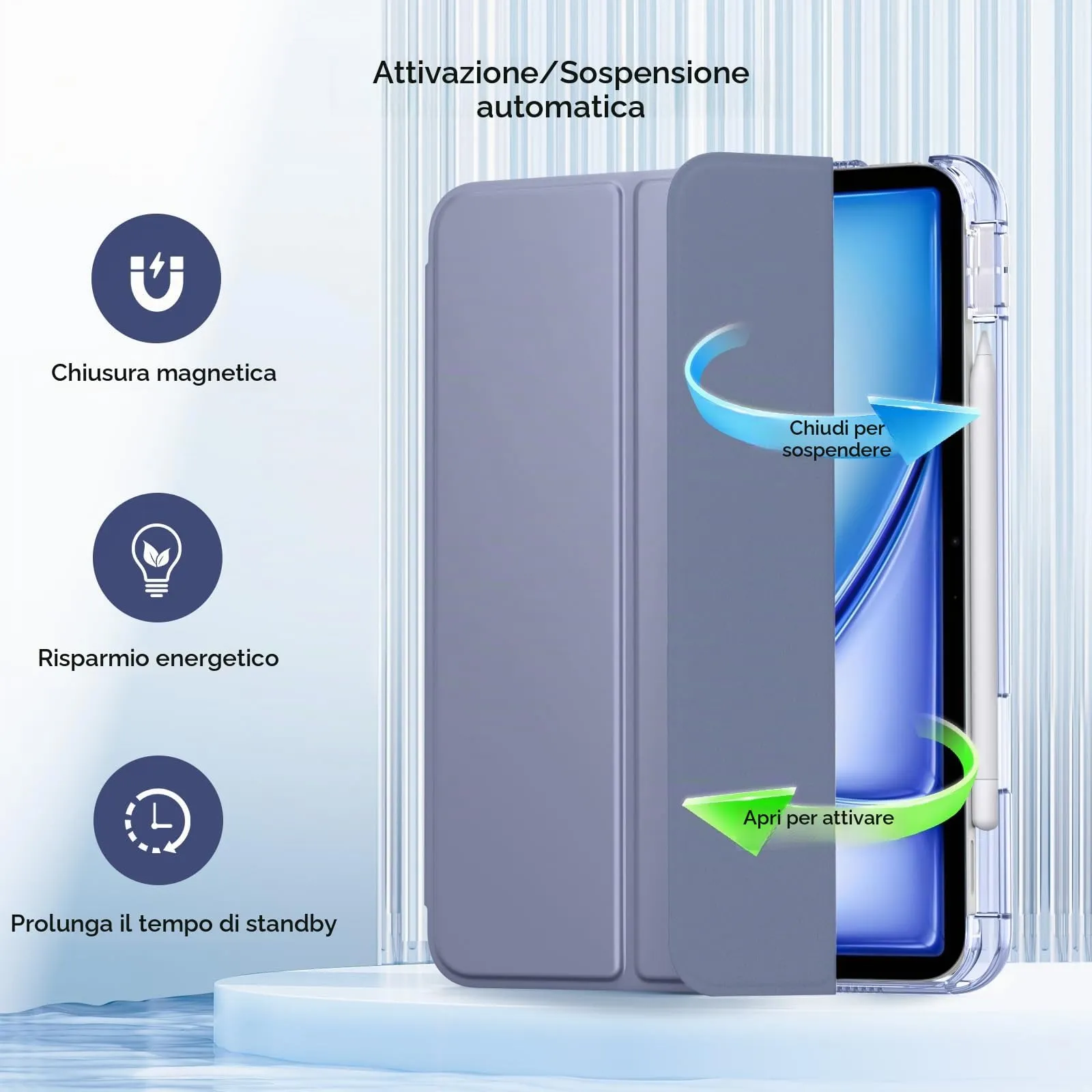 MoKo Cover per iPad Air 11 Pollici (M4/M3/M2) 2024-2026 con Portapenna - immagine 7