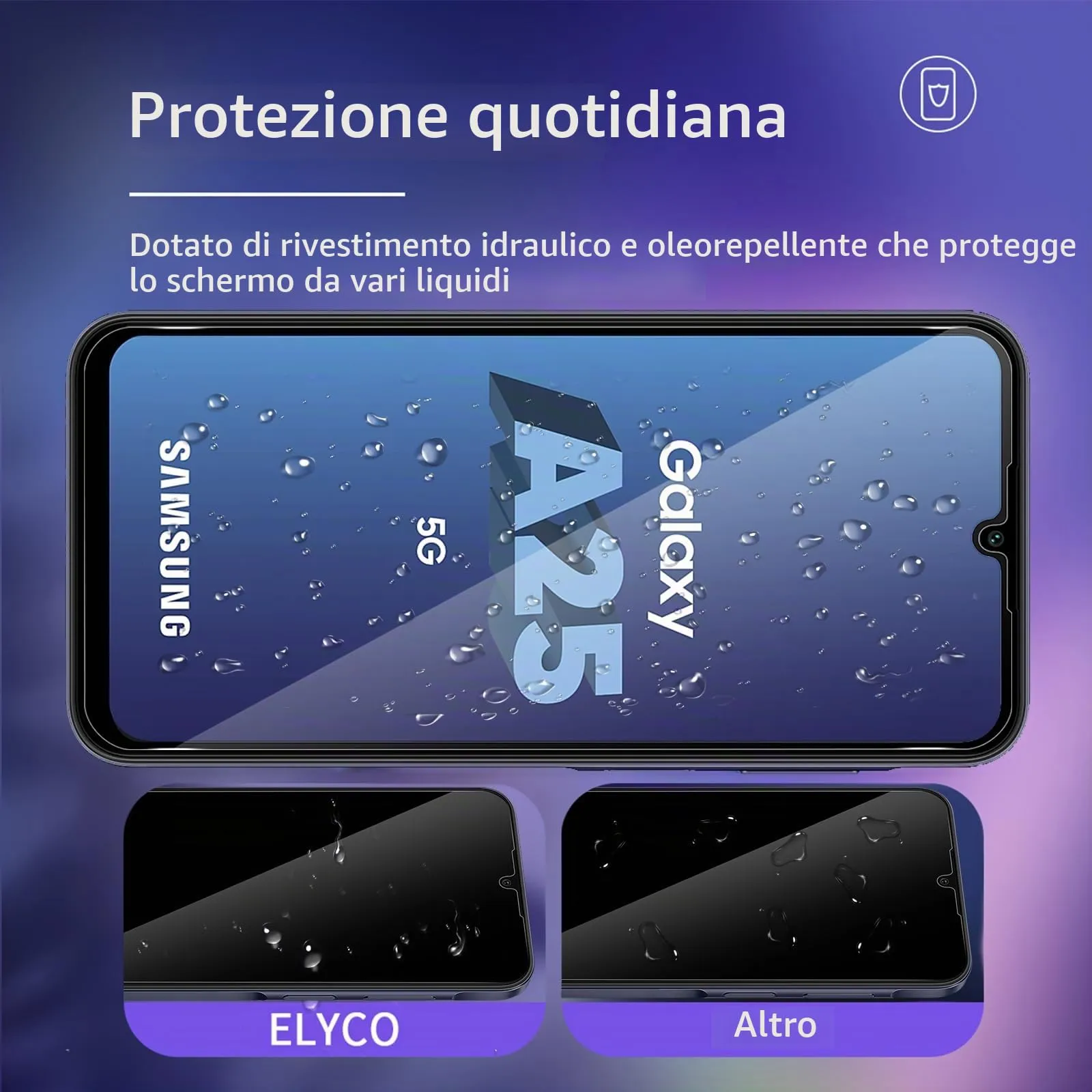 ELYCO Vetro Temperato Privacy per Samsung Galaxy A25 5G, 2 Pezzi - immagine 4